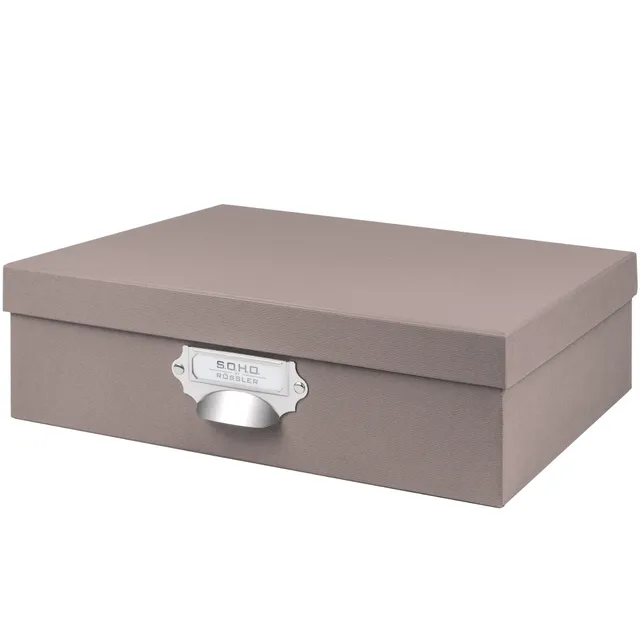 r-ssler-s-o-h-o-aufbewahrungsbox-mit-deckel-a4-taupe image 1