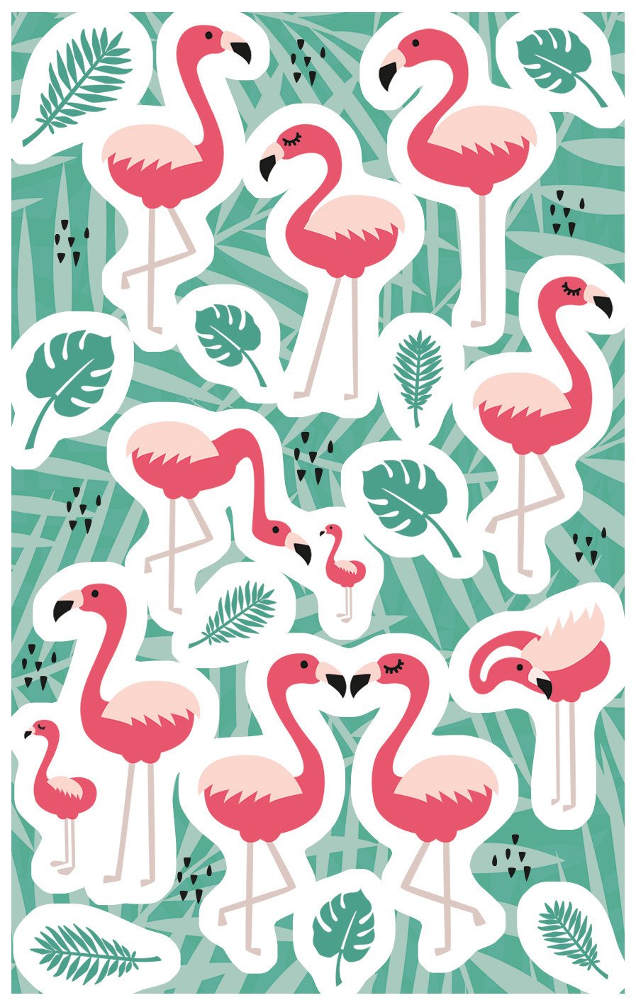 avery-zweckform-57043-z-design-deko-sticker-flamingo-bl-tter-36-st-ck image 1