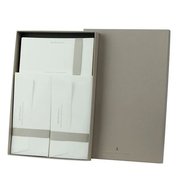 r-ssler-private-line-briefpapier-box-personalisierbar-wei-40-st-ck-taupe image 1