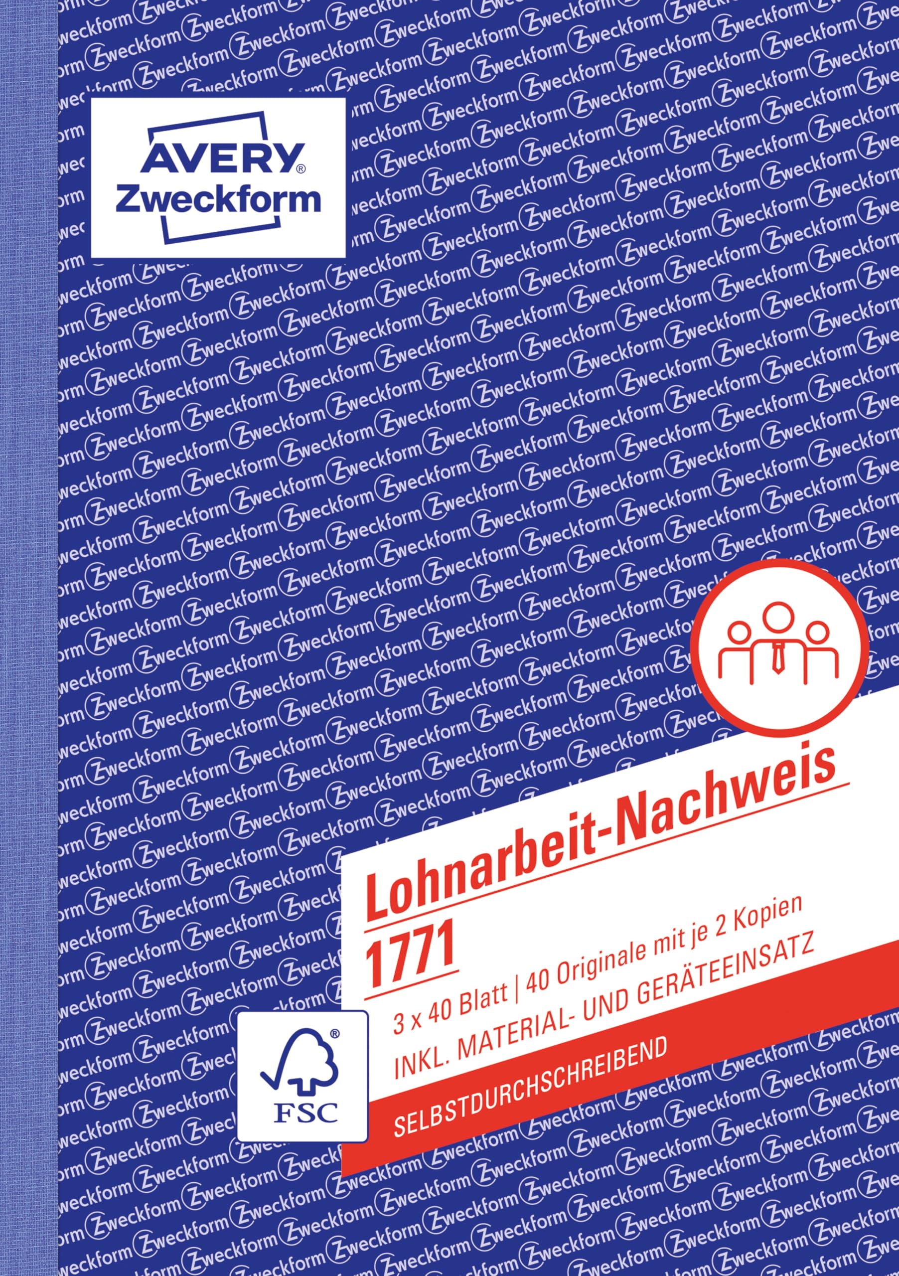 avery-zweckform-1771-lohnarbeit-nachweis-a5-selbstdurchschreibend-3x40-blatt-wei image 1