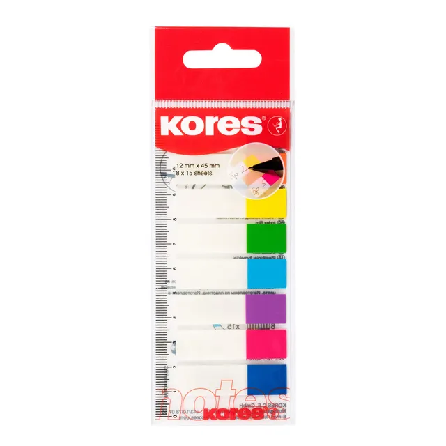 kores-register-indexstreifen-transparent-12x45-mm-8-farben-120-st-ck-auf-lineal image 1