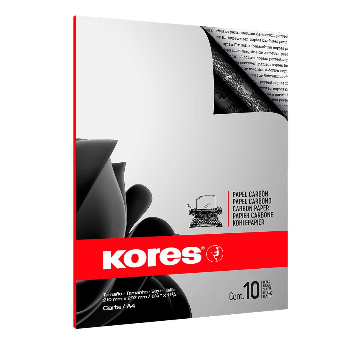 kores-kohlepapier-schwarz-din-a4-10-blatt-wiederverwendbar image 1
