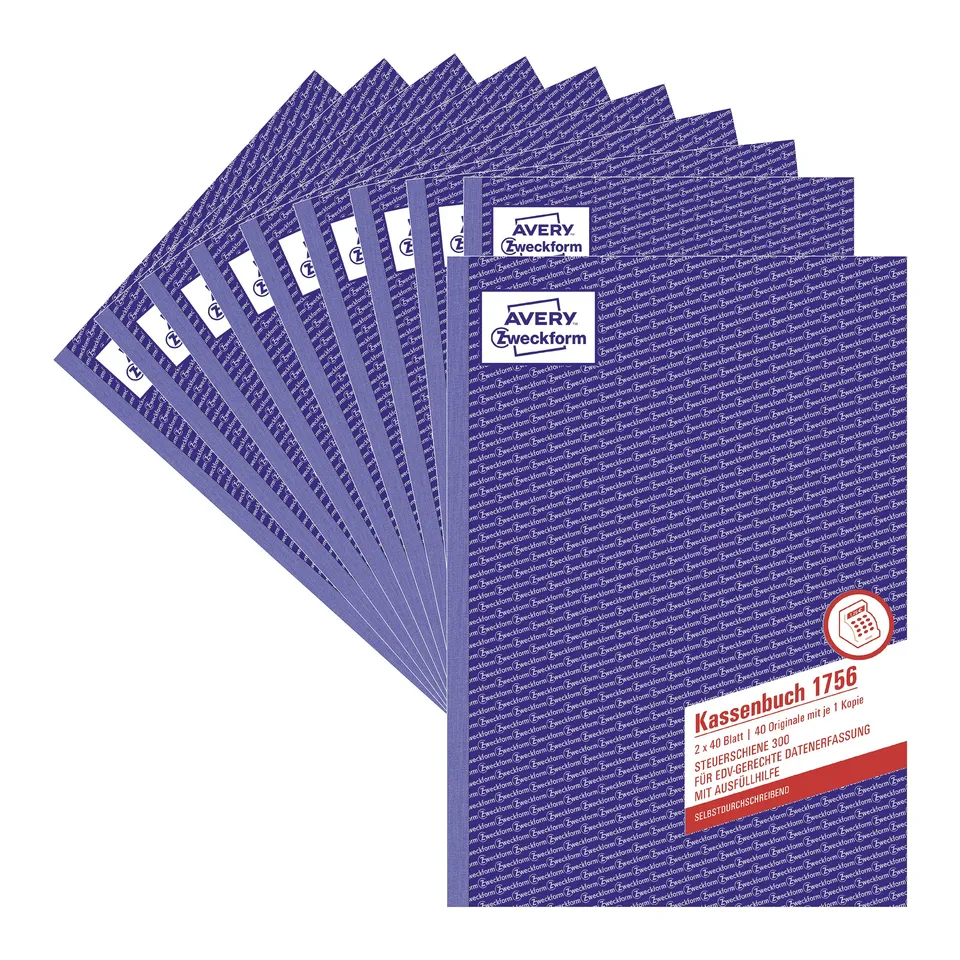 avery-zweckform-1756-10-kassenbuch-a4-nach-steuerschiene-300-2x40-blatt-10er-pac image 1