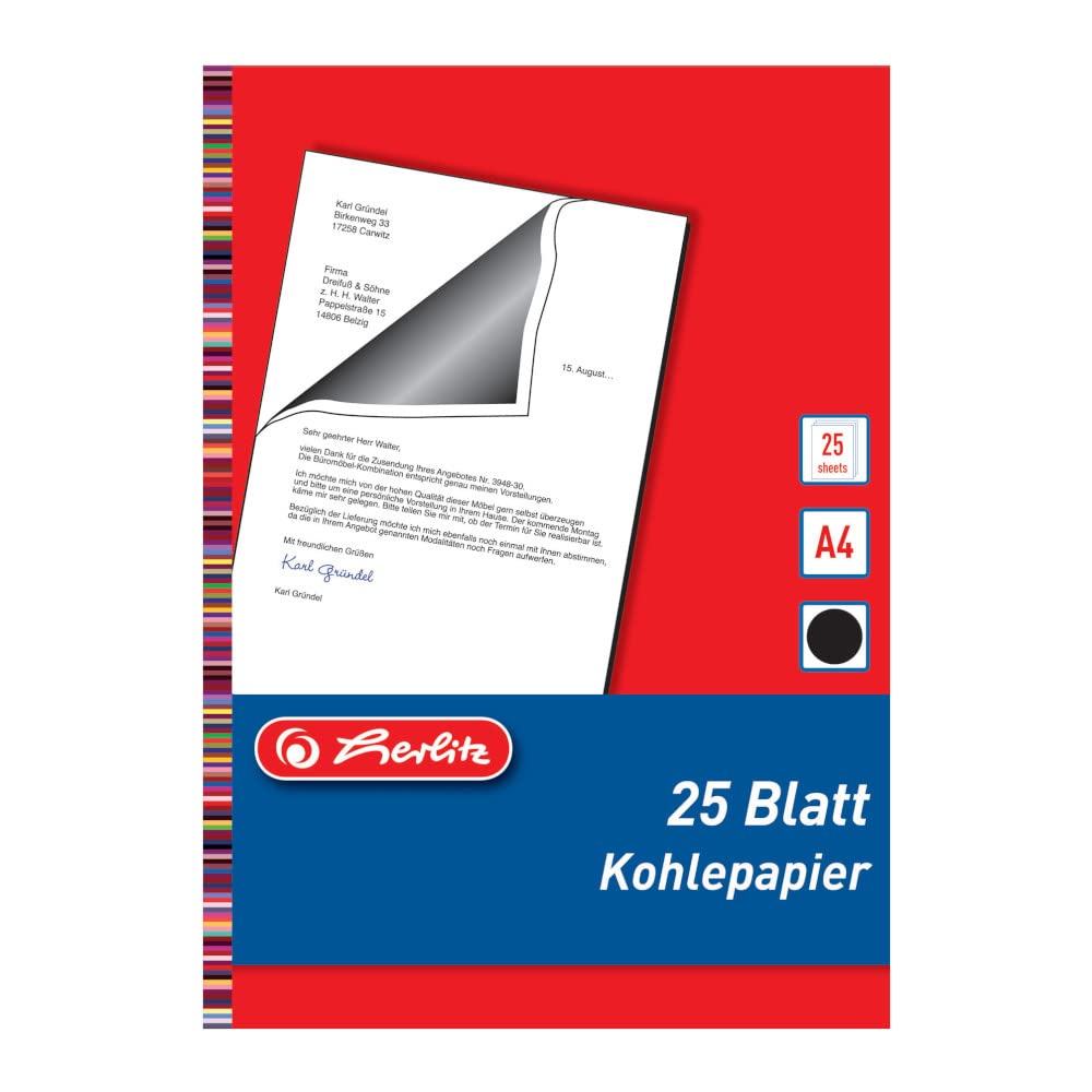 herlitz-kohlepapier-a4-25-blatt-schwarz-durchschlagpapier image 1
