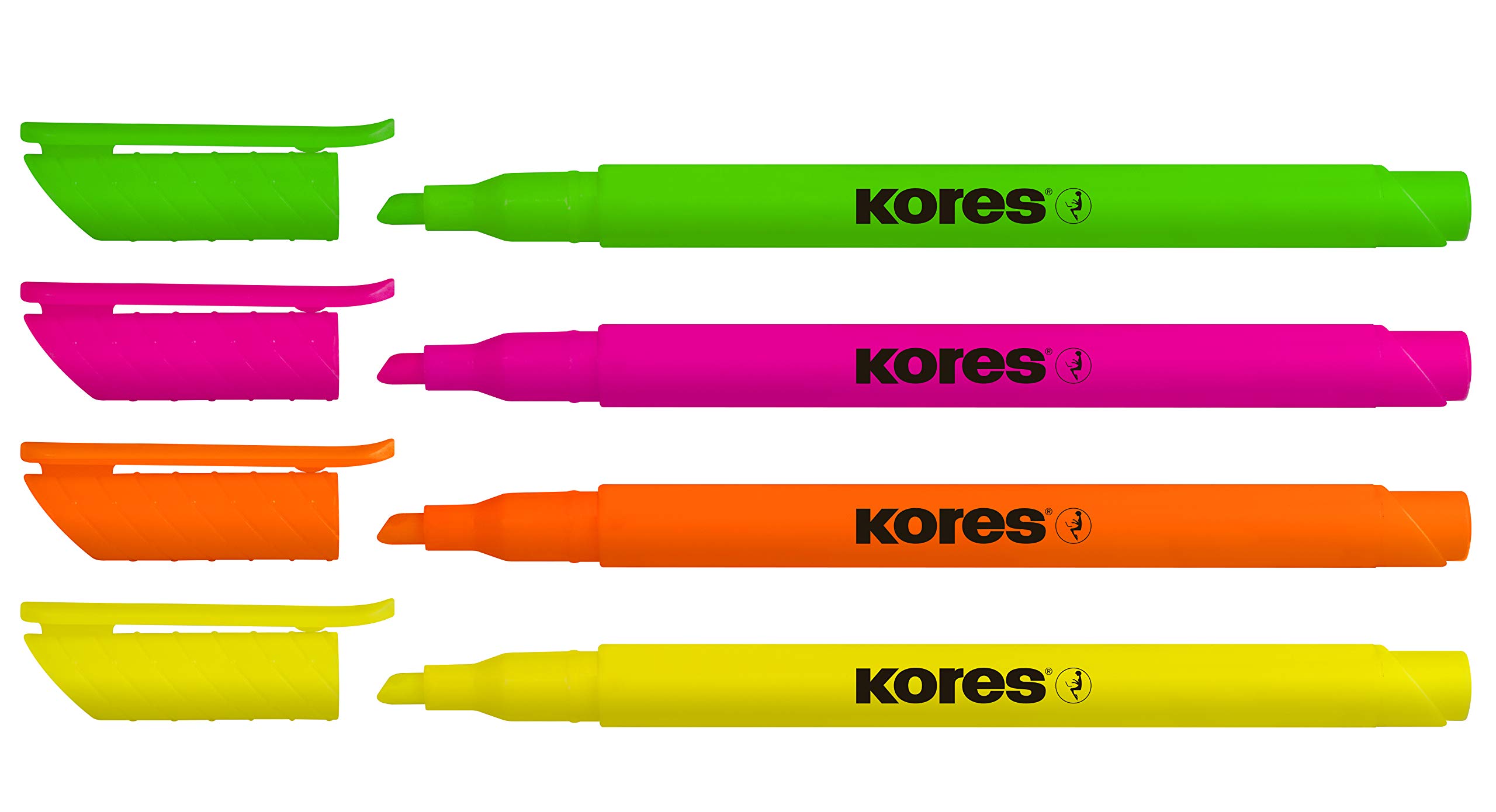 kores-high-liner-textmarker-keilspitze-neon-4er-pack-sortiert image 2