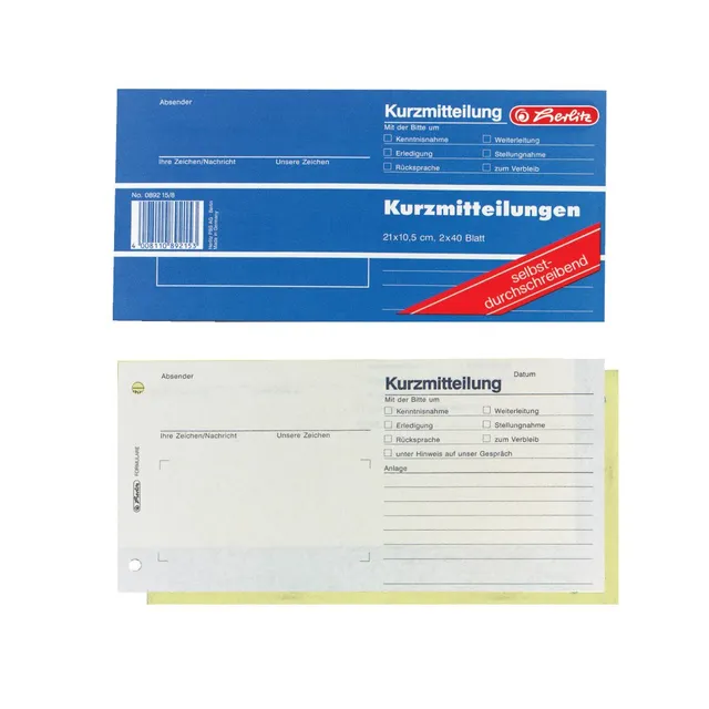 herlitz-kurzmitteilung-892158-21x10-5cm-selbstdurchschreibend-5-bl-cke image 1
