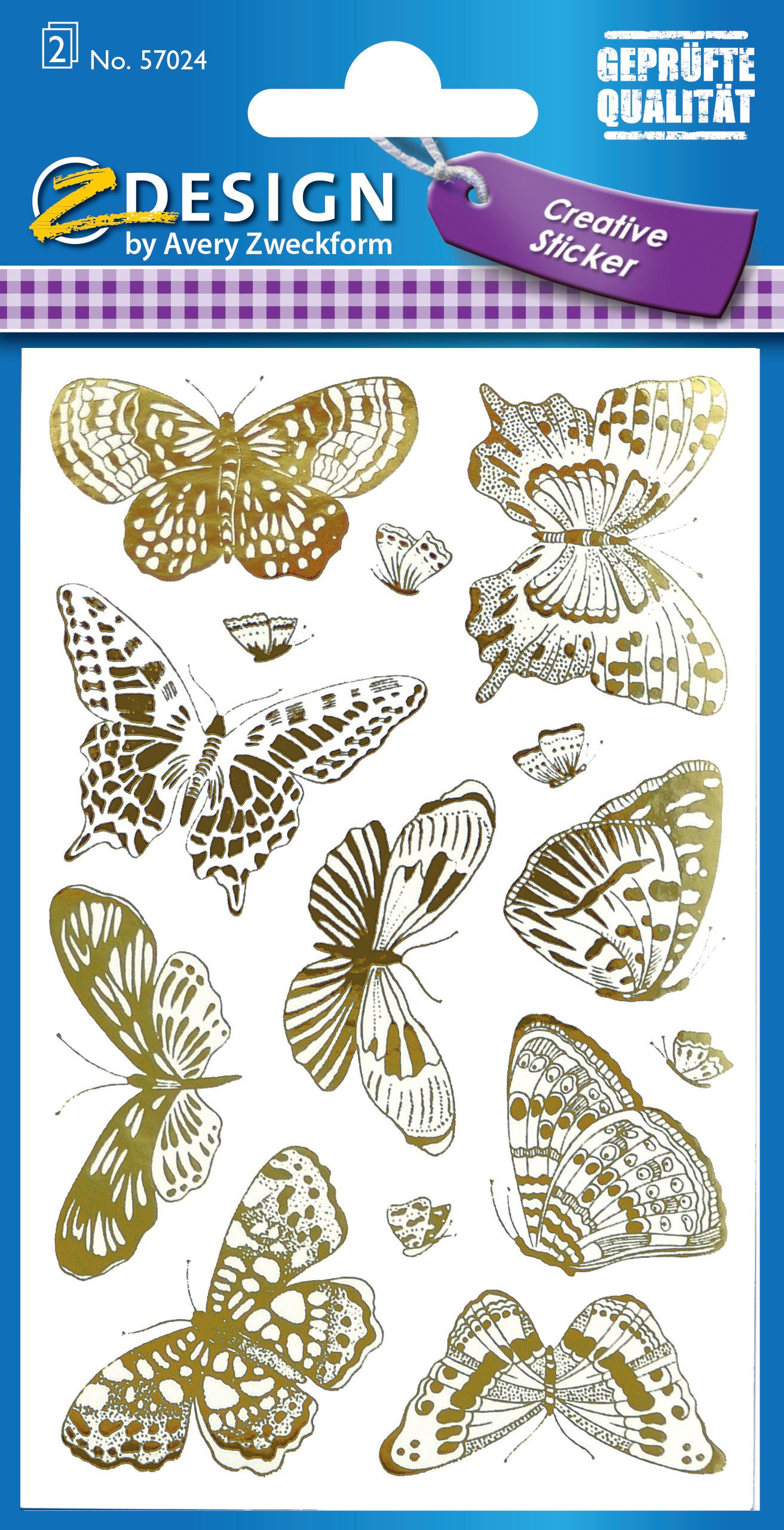 avery-zweckform-z-design-57024-deko-sticker-schmetterlinge-mit-goldpr-gung-28-au image 2