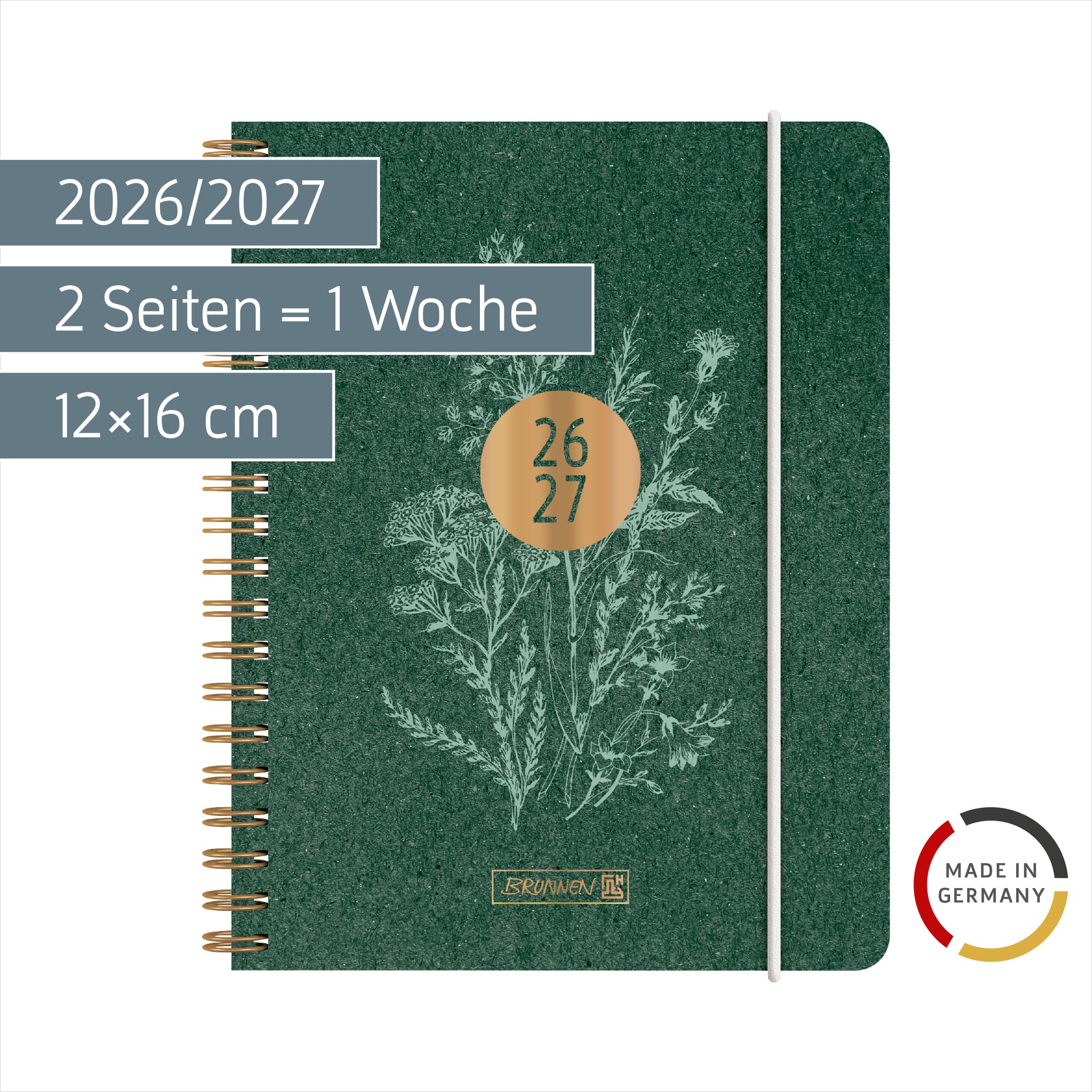 brunnen-sch-lerkalender-2026-2027-botanical-a6-karton-2-seiten-1-woche image 2