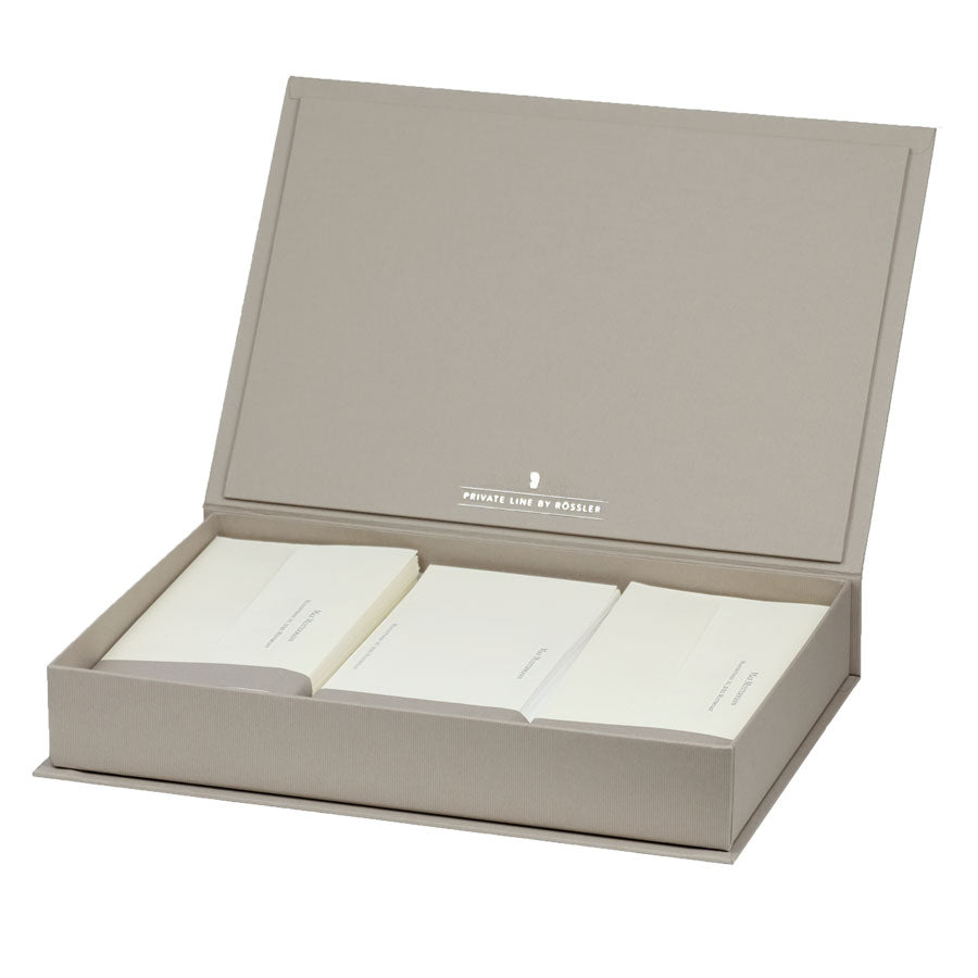 r-ssler-private-line-briefpapier-kassette-personalisierbar-60-blatt-creme-taupe image 1