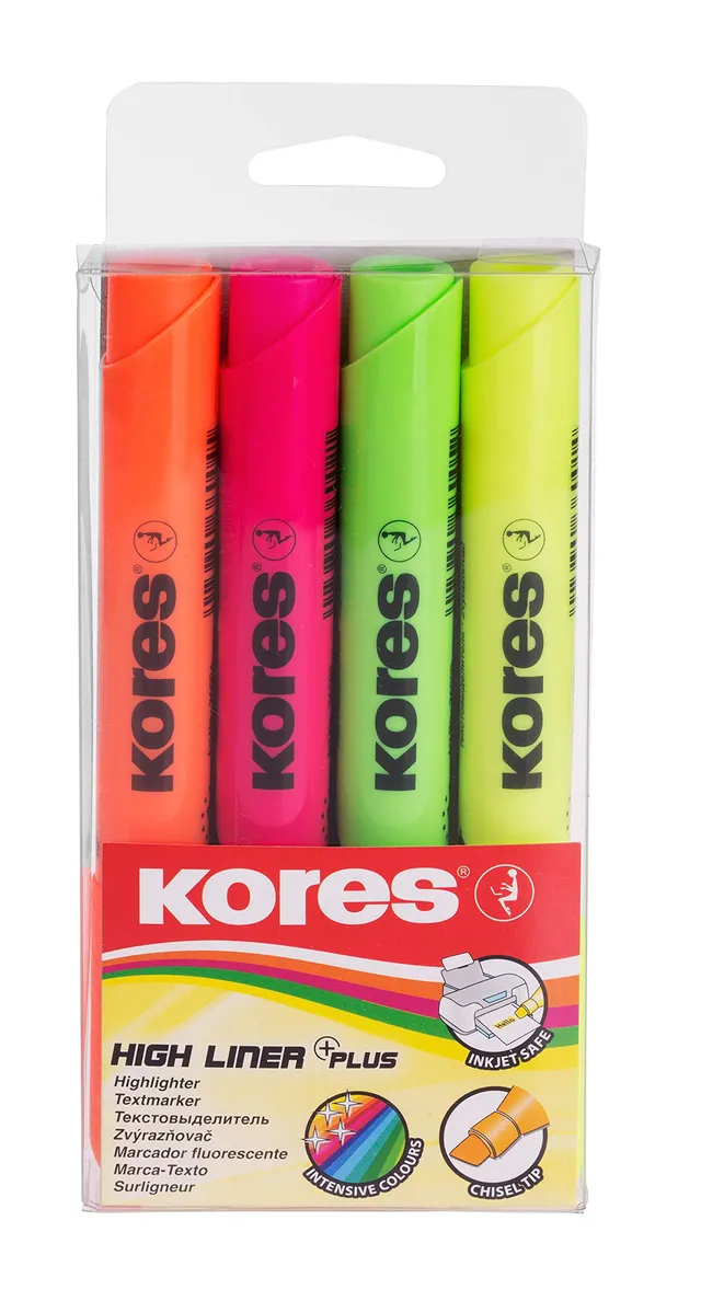 kores-high-liner-plus-textmarker-set-4-farben-keilspitze image 1