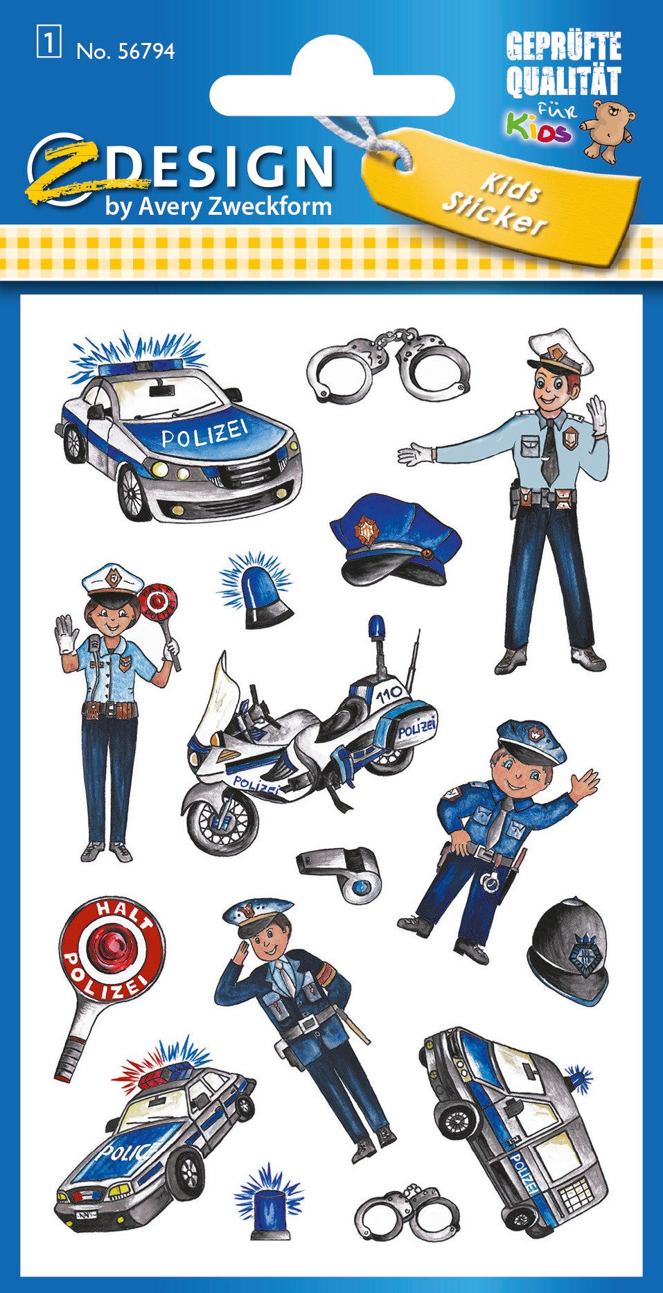 avery-zweckform-z-design-metallic-sticker-polizei-16-aufkleber image 2