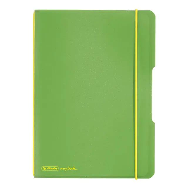 herlitz-notizheft-my-book-a5-liniert-40-blatt-hellgr-n-mit-pp-cover-und-gummiban image 1
