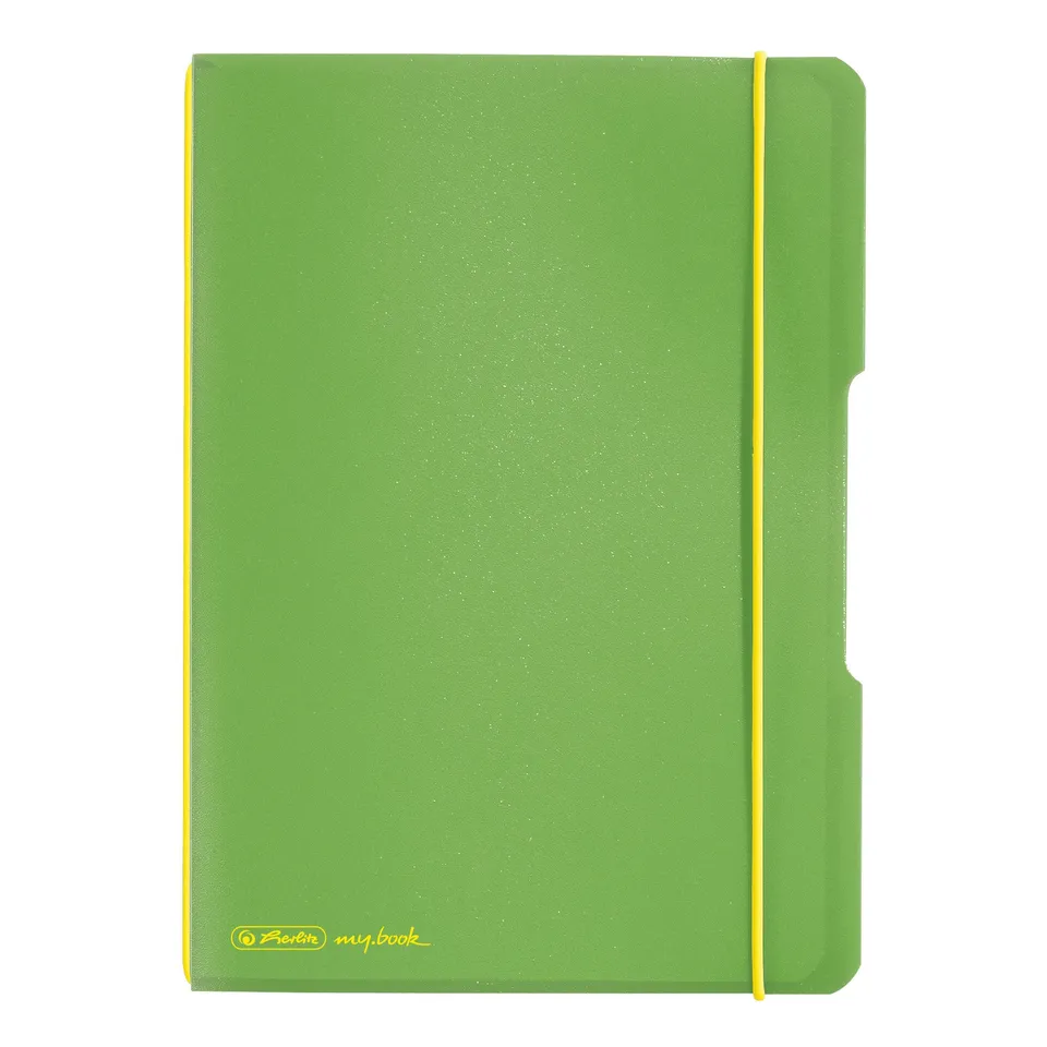 herlitz-notizheft-my-book-a5-liniert-40-blatt-hellgr-n-mit-pp-cover-und-gummiban image 1
