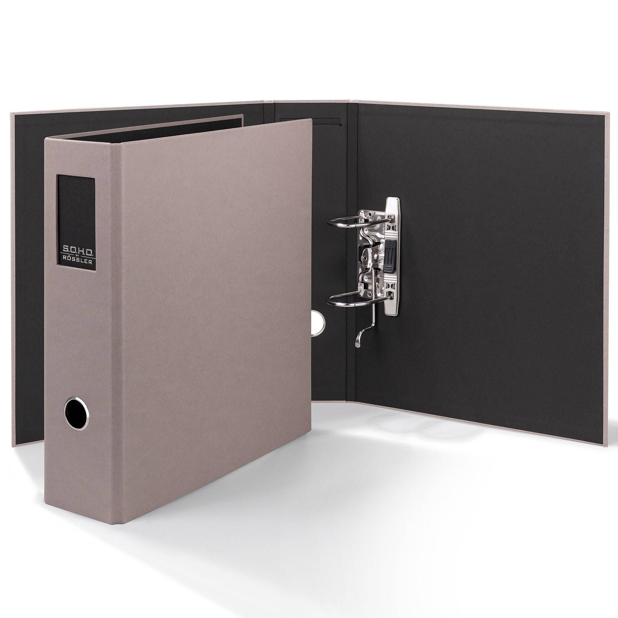 r-ssler-s-o-h-o-ordner-breit-a4-8-5-cm-mit-r-ckenschild-taupe image 2
