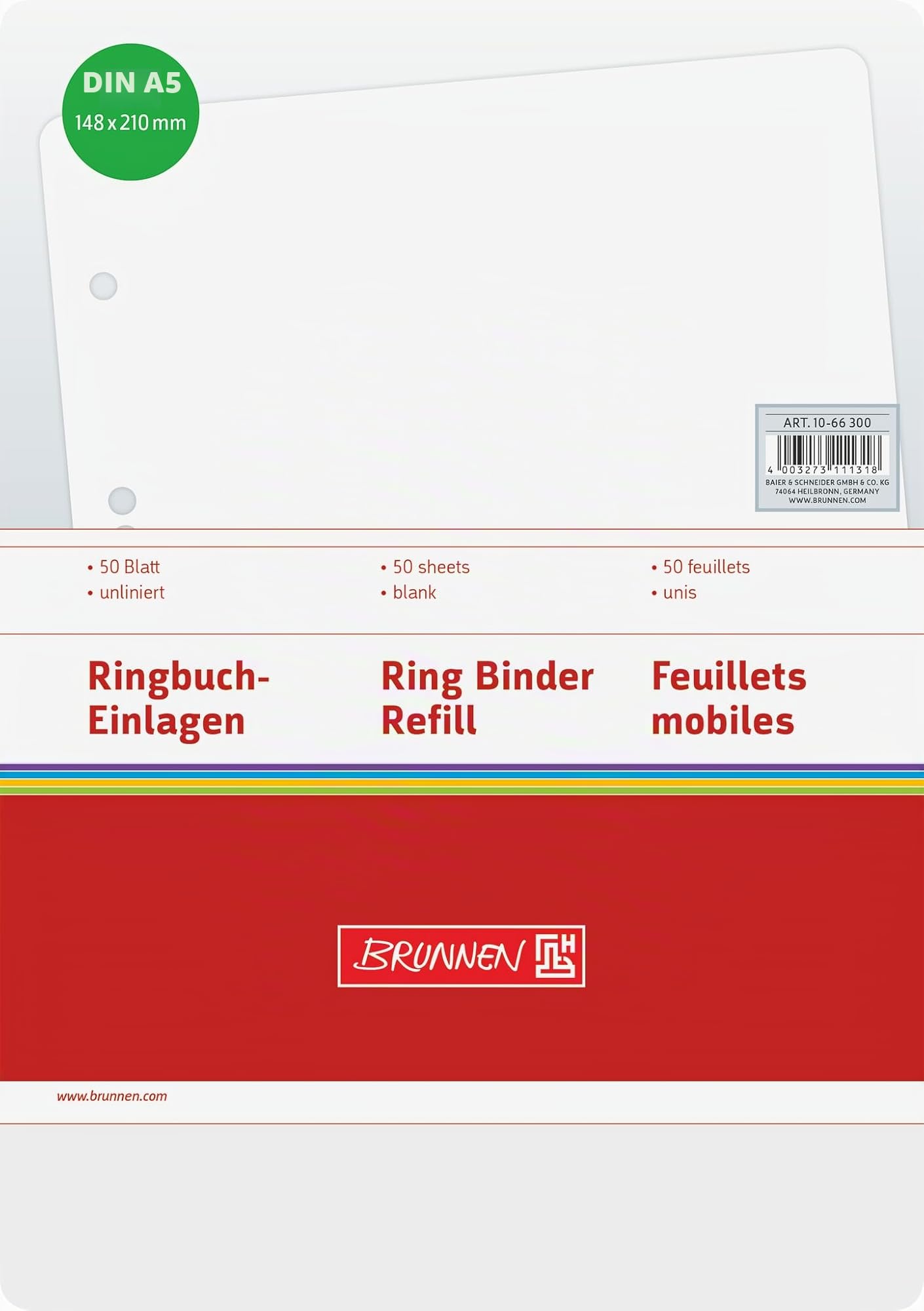 brunnen-ringbucheinlage-a5-unliniert-50-blatt-wei image 3