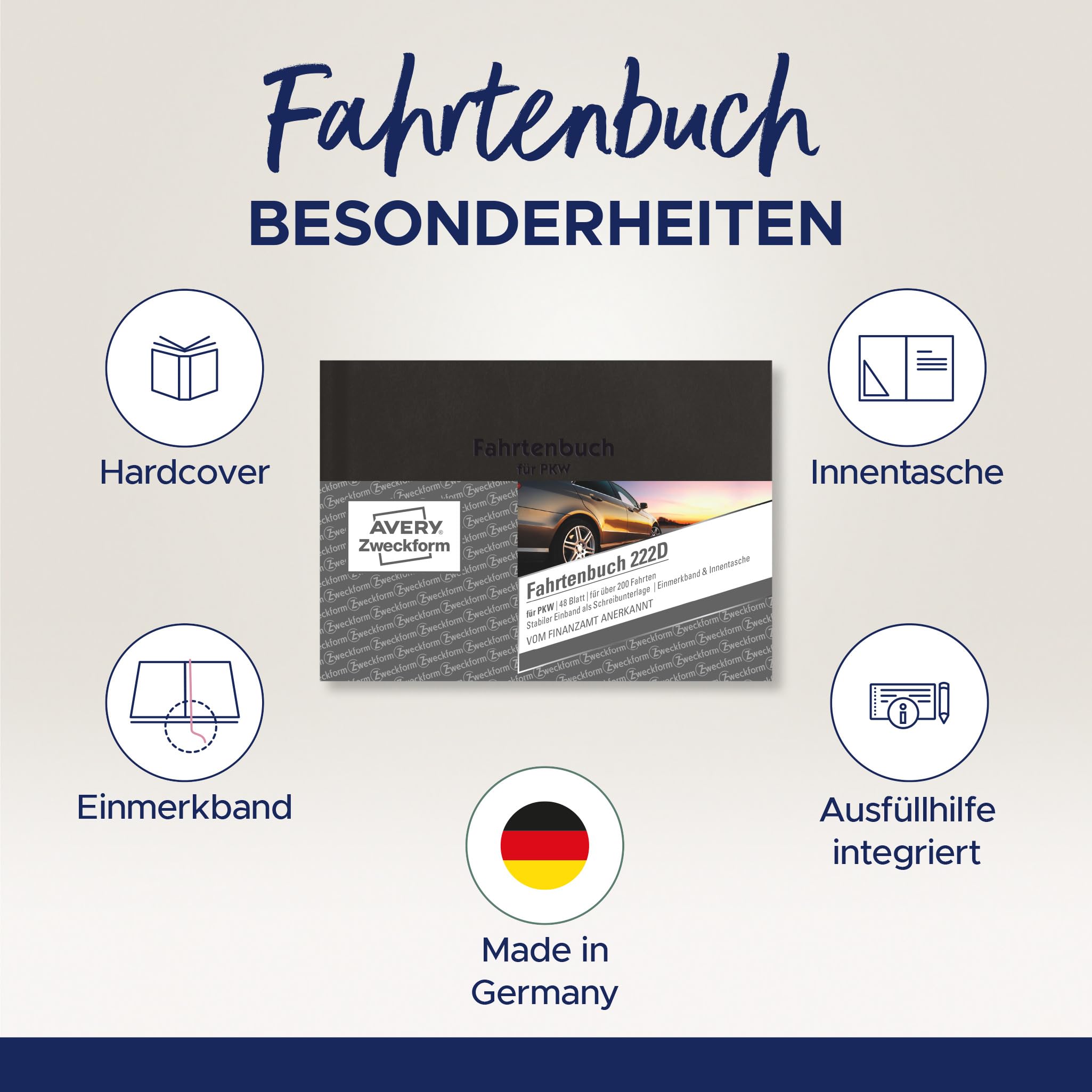 avery-zweckform-222d-fahrtenbuch-pkw-hardcover-a6-quer-80-seiten image 2