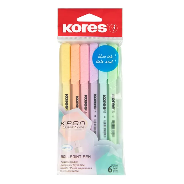 kores-k0r-m-kugelschreiber-pastell-1mm-6-st-ck-blau image 1