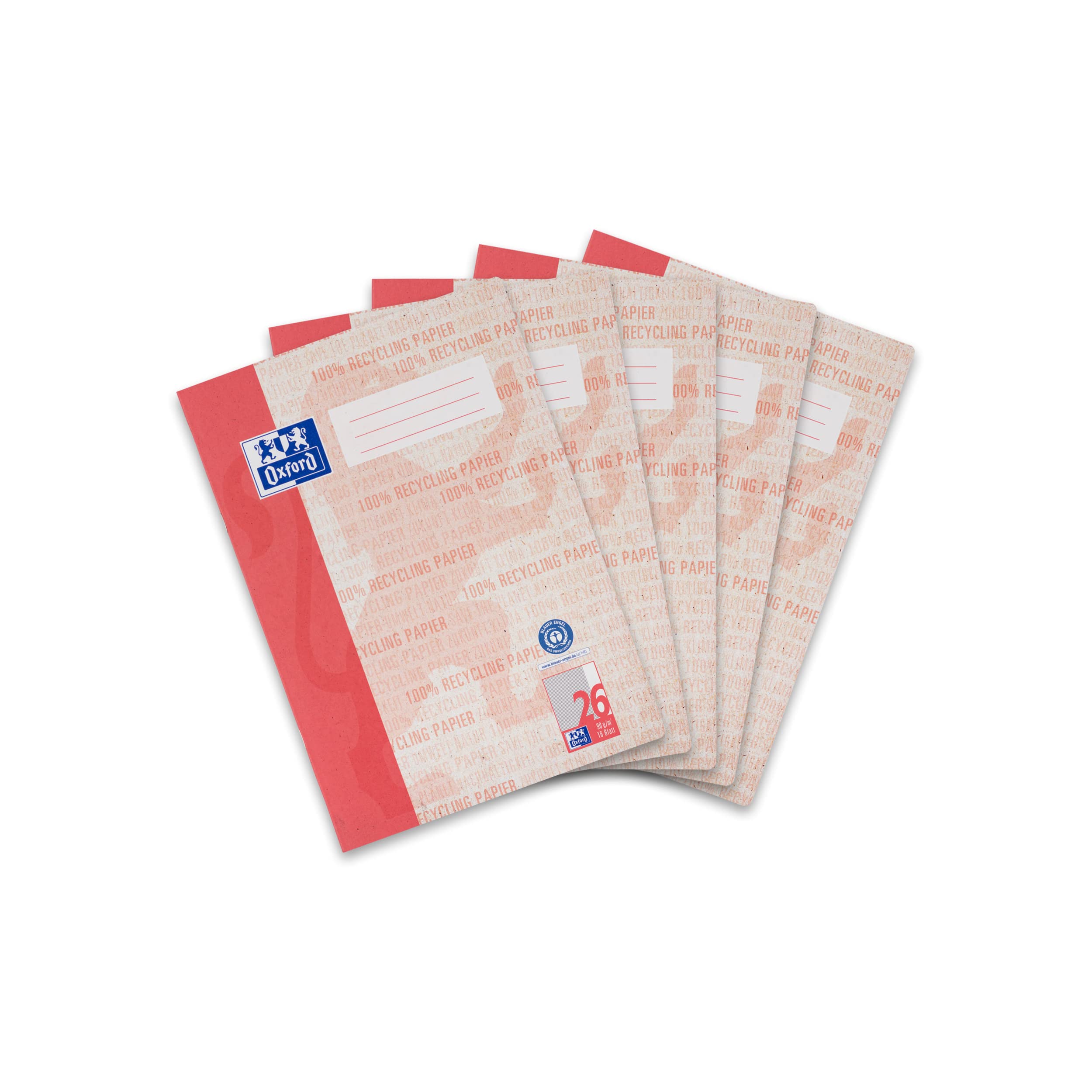 oxford-schulheft-a4-recycling-16-blatt-lineatur-26-kariert-5-st-ck image 1