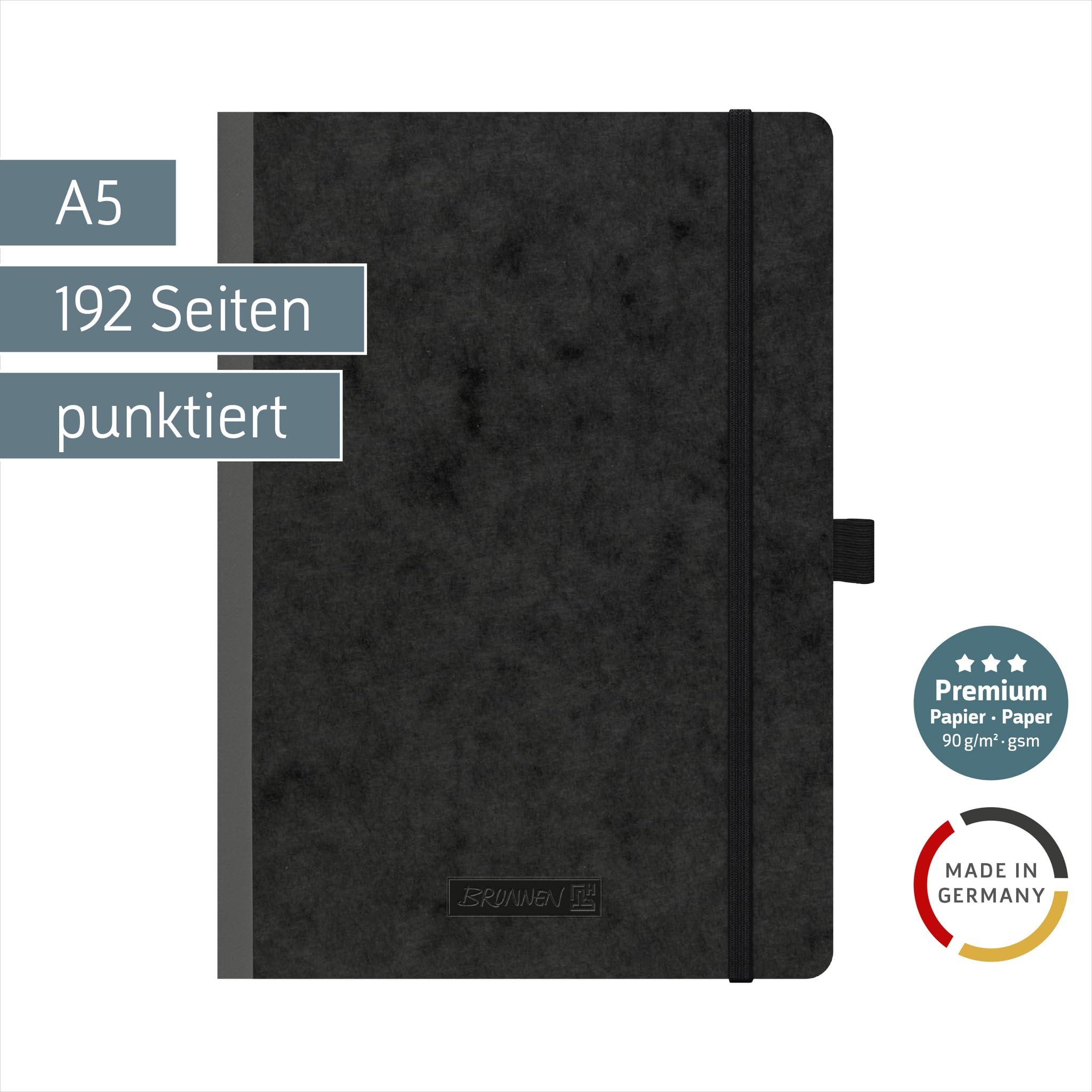 brunnen-kladde-fact-plus-a5-dotted-mit-gummizug image 2