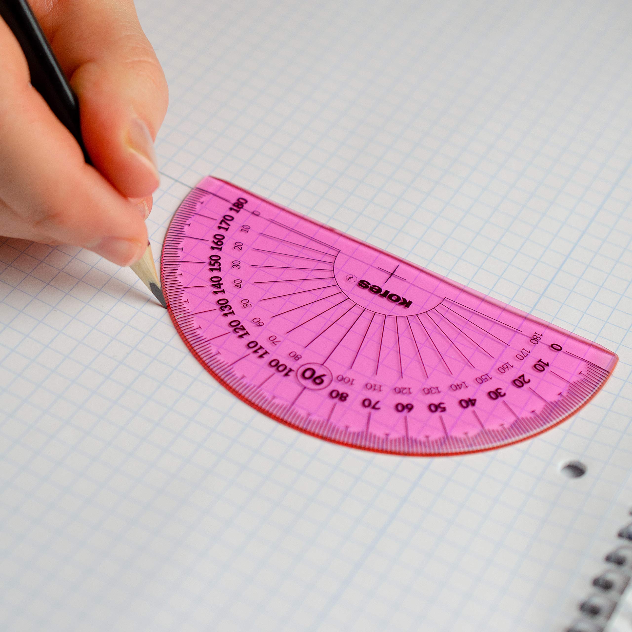 kores-geo15-mathematik-set-4-teilig-lineal-winkelmesser-zeichendreieck image 5