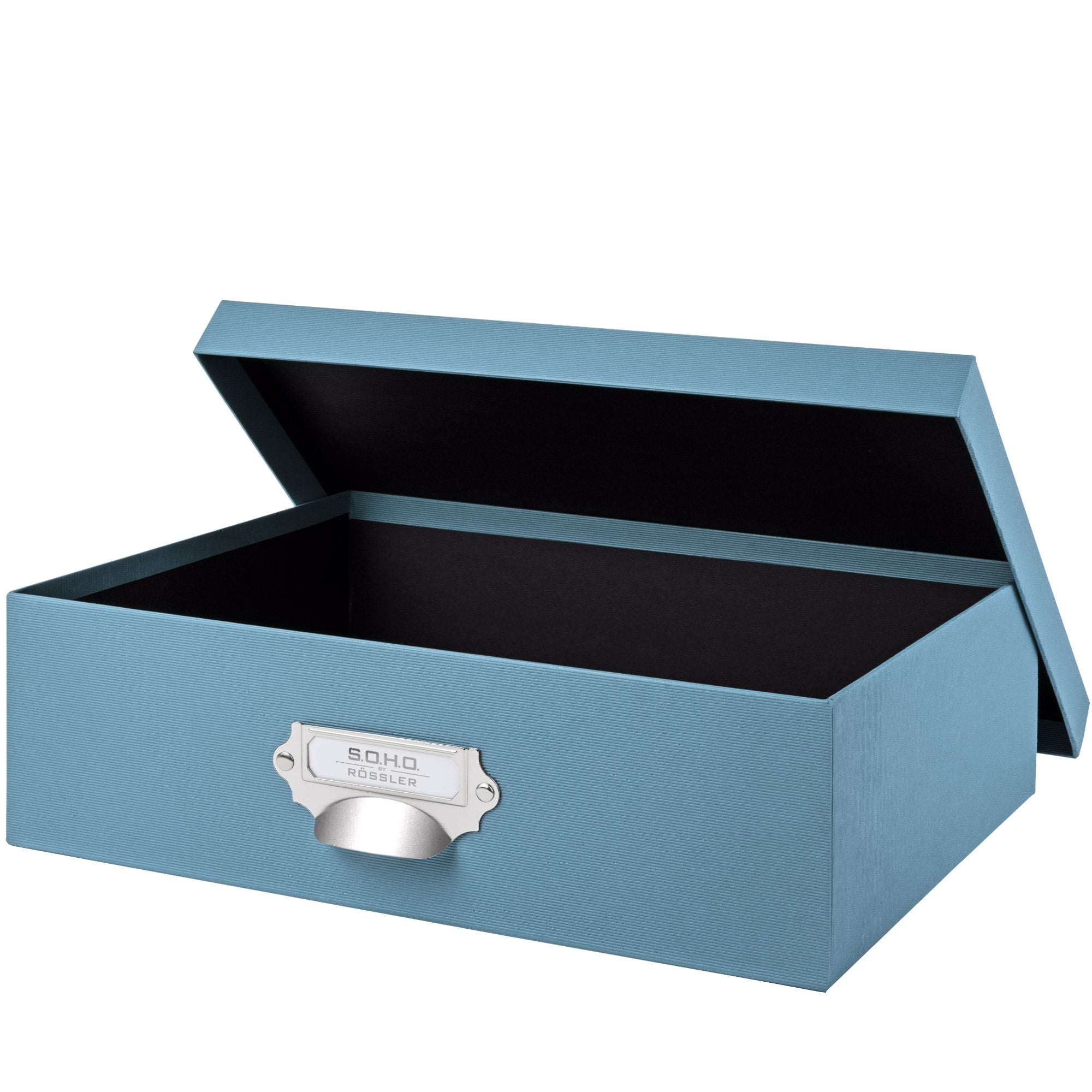 r-ssler-s-o-h-o-aufbewahrungsbox-mit-deckel-a4-denim-blau image 2