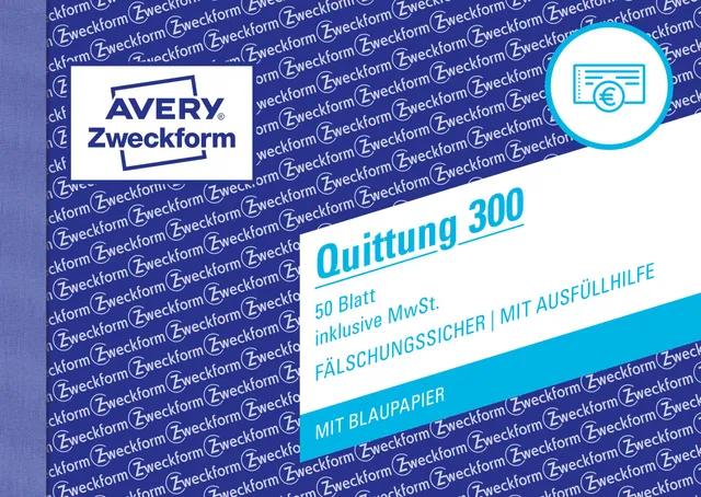 avery-zweckform-300-quittungsblock-a6-quer-50-blatt-wei image 1