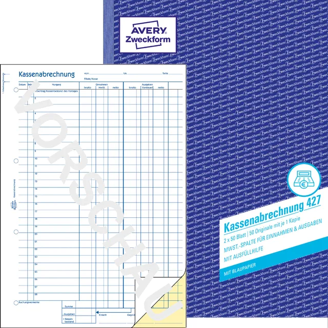 avery-zweckform-427-kassenabrechnung-a4-2x50-blatt-mit-blaupapier image 1