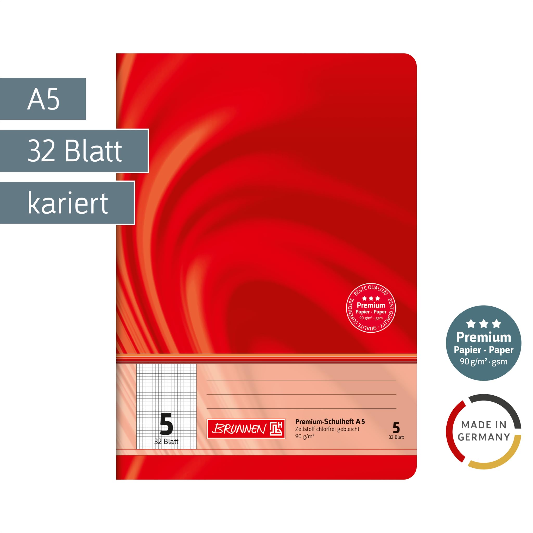brunnen-premium-schulheft-104550502-din-a5-32-blatt-doppelheft-kariert-lin-5 image 2