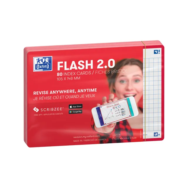 oxford-flash-2-0-karteikarten-a6-105x148mm-kariert-rot-80-blatt image 1