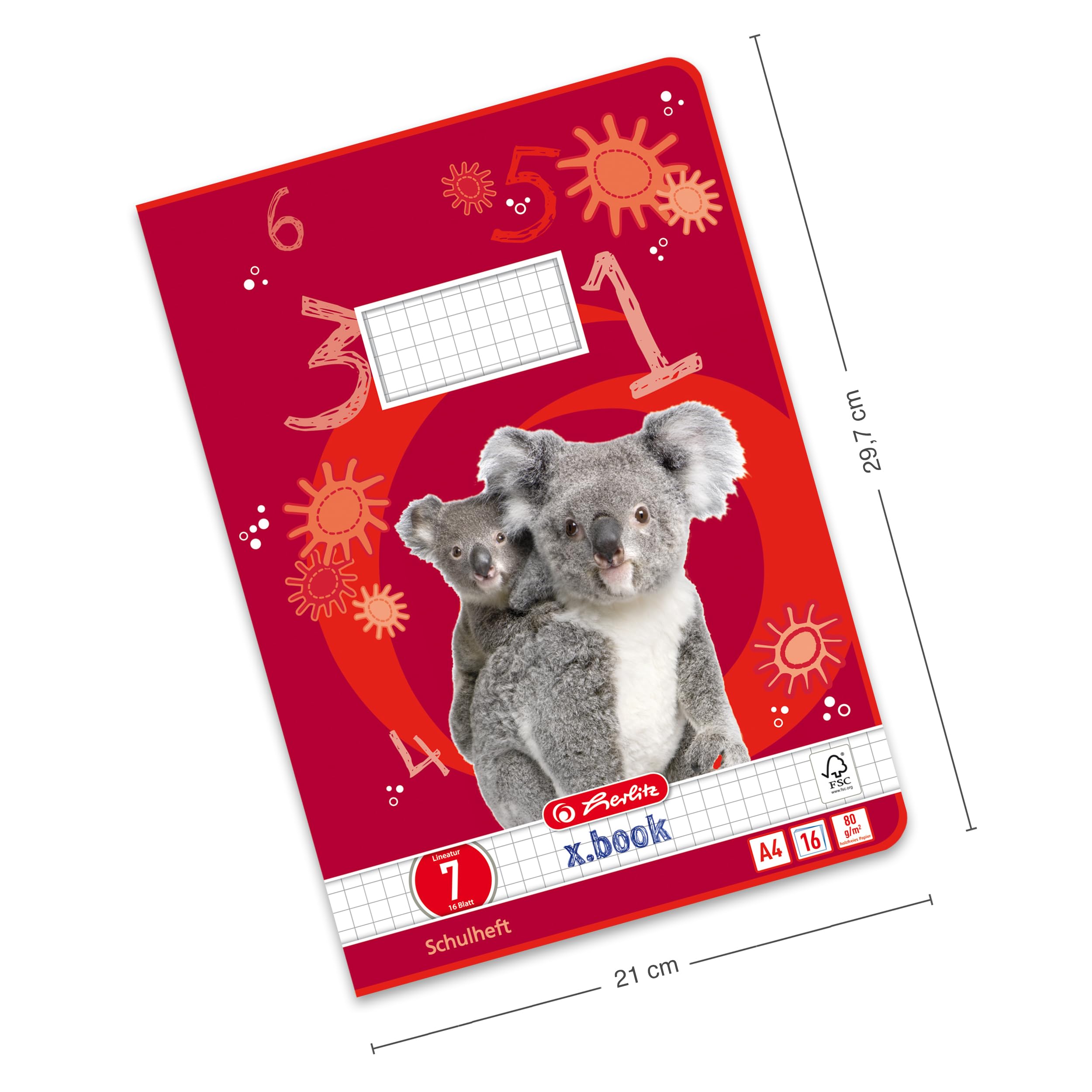 herlitz-schulheft-x-book-a4-lineatur-7-kariert-16-blatt-10-st-ck image 2