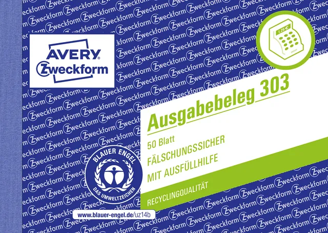 avery-zweckform-303-ausgabebeleg-a6-quer-gelb-50-blatt image 1