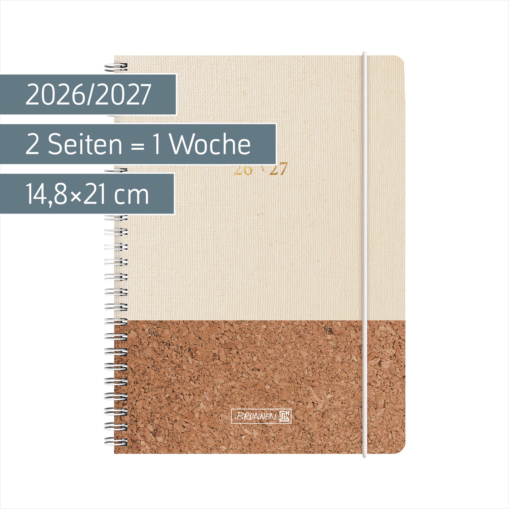 brunnen-sch-lerkalender-2026-2027-naturality-a5-wochenkalender-textil image 2