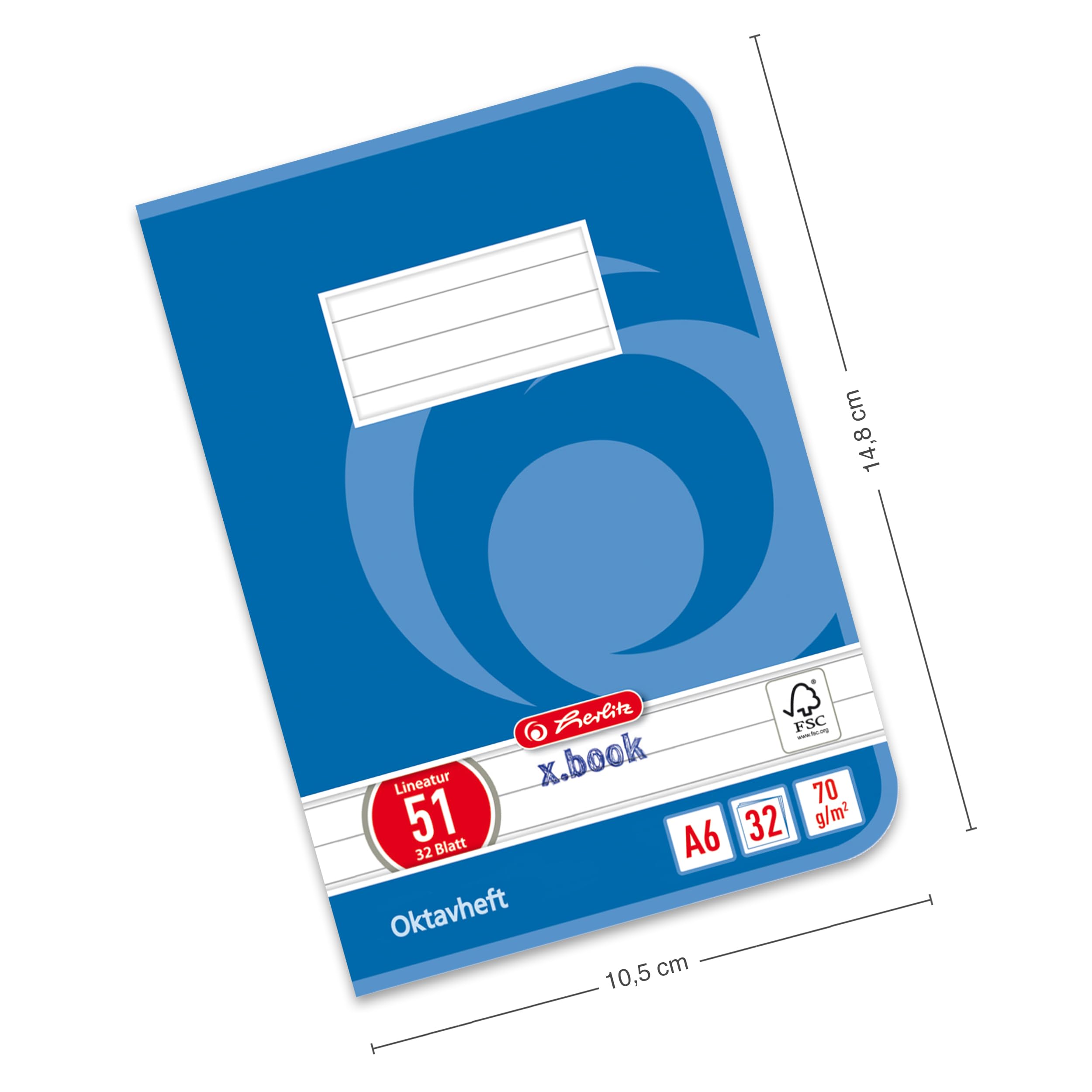 herlitz-oktavheft-x-book-a6-liniert-lineatur-51-32-blatt-10-st-ck image 2