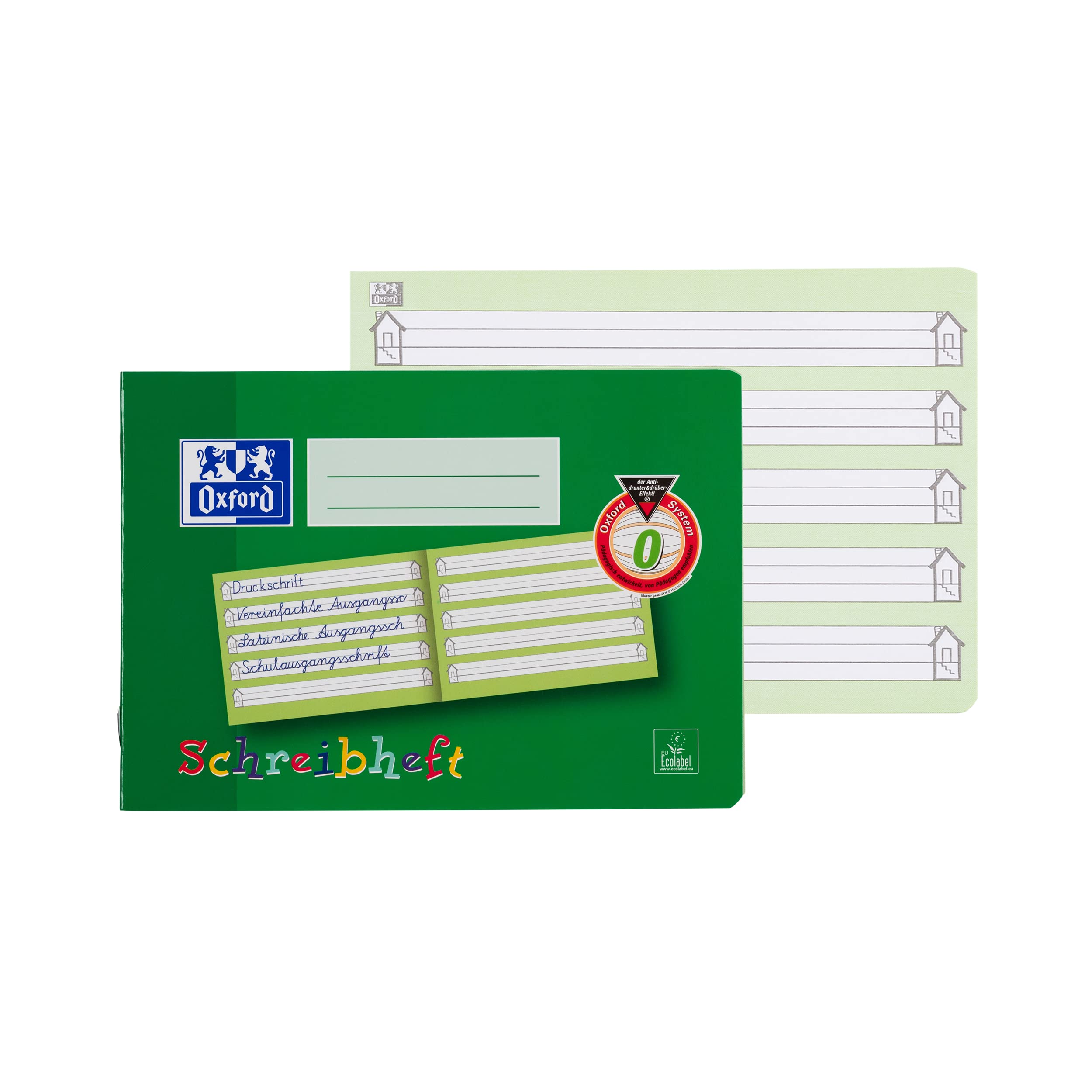 oxford-schreibheft-a5-lineatur-0-gr-n-16-blatt-10er-pack image 2
