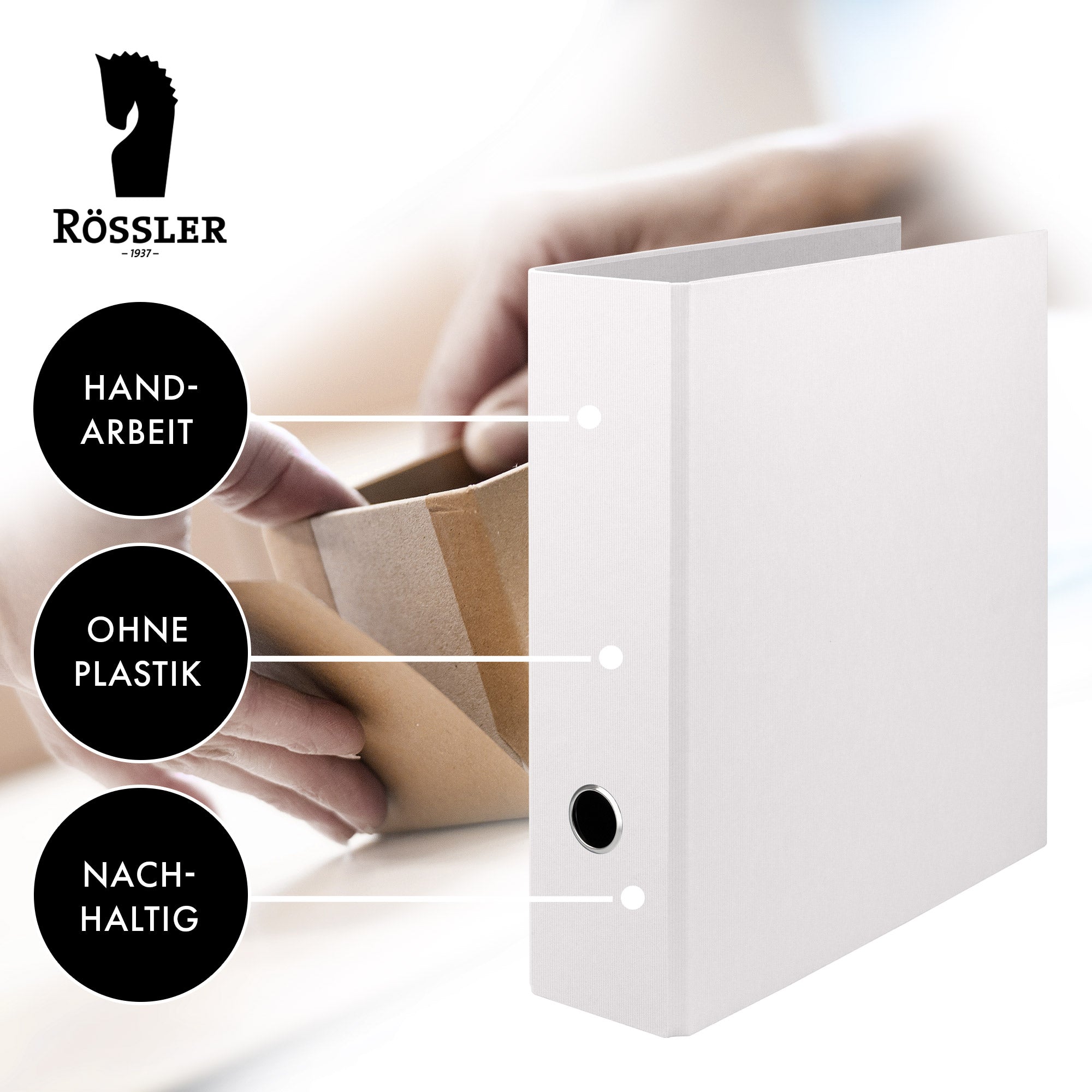 r-ssler-s-o-h-o-ordner-breit-a4-8-5cm-cacao-mit-rippenpr-gung image 3