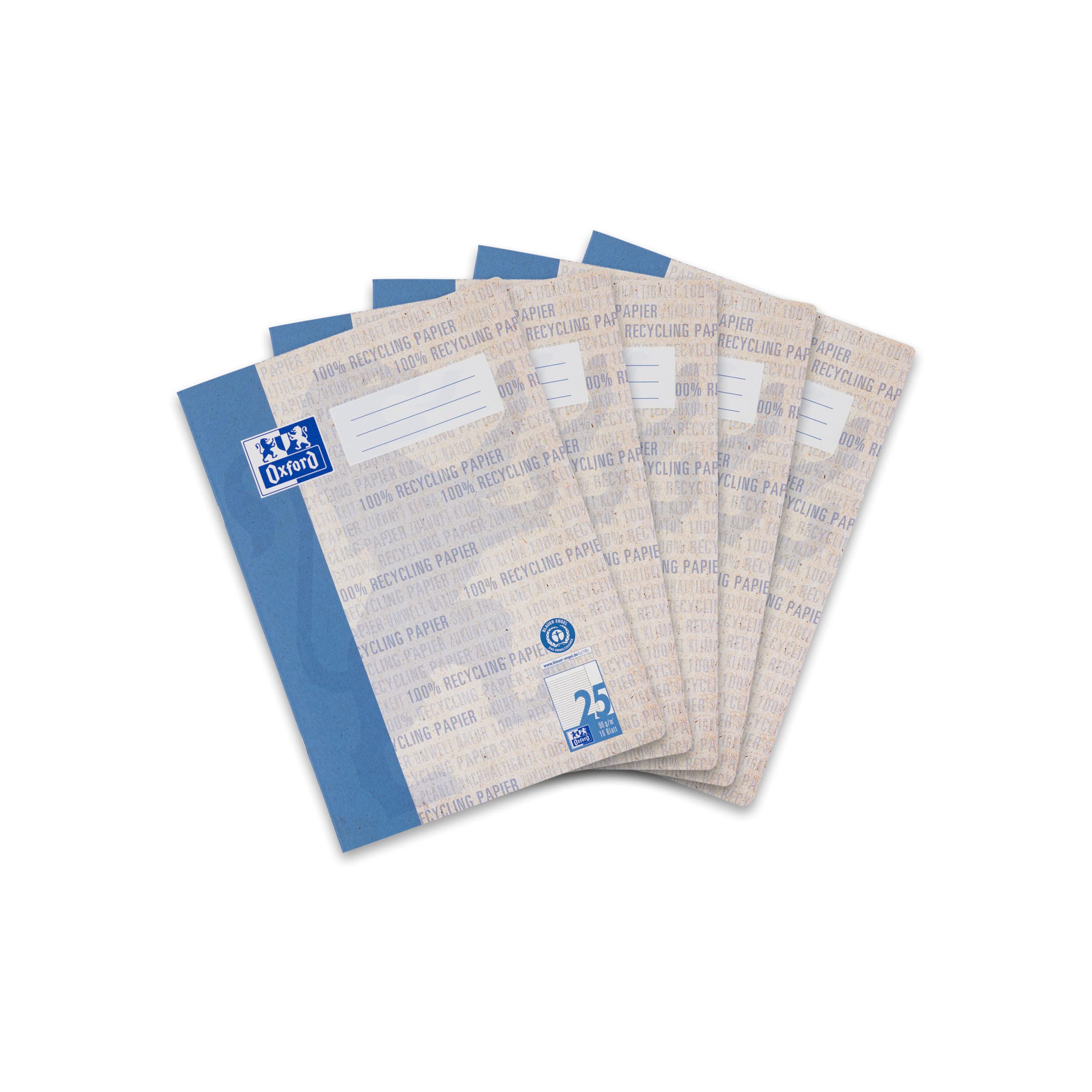 oxford-schulheft-a4-recycling-lineatur-25-liniert-16-blatt-5-st-ck image 1