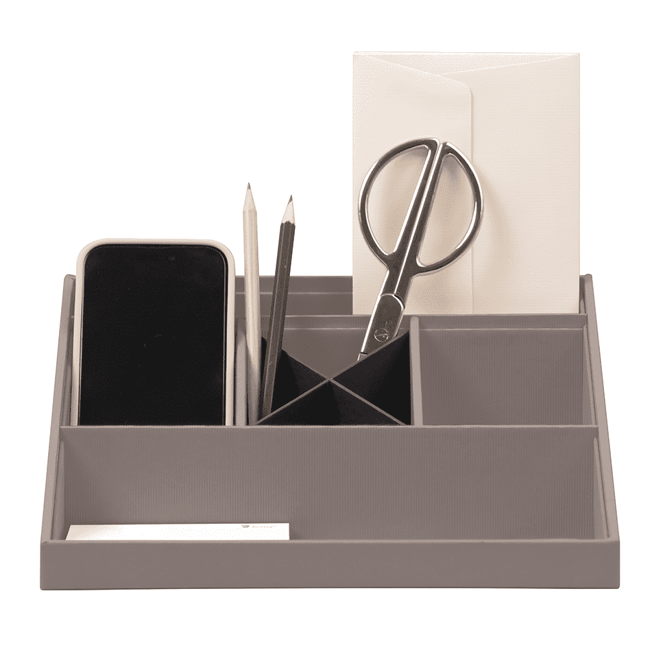 r-ssler-s-o-h-o-schreibtisch-organizer-mit-5-f-chern-taupe image 1