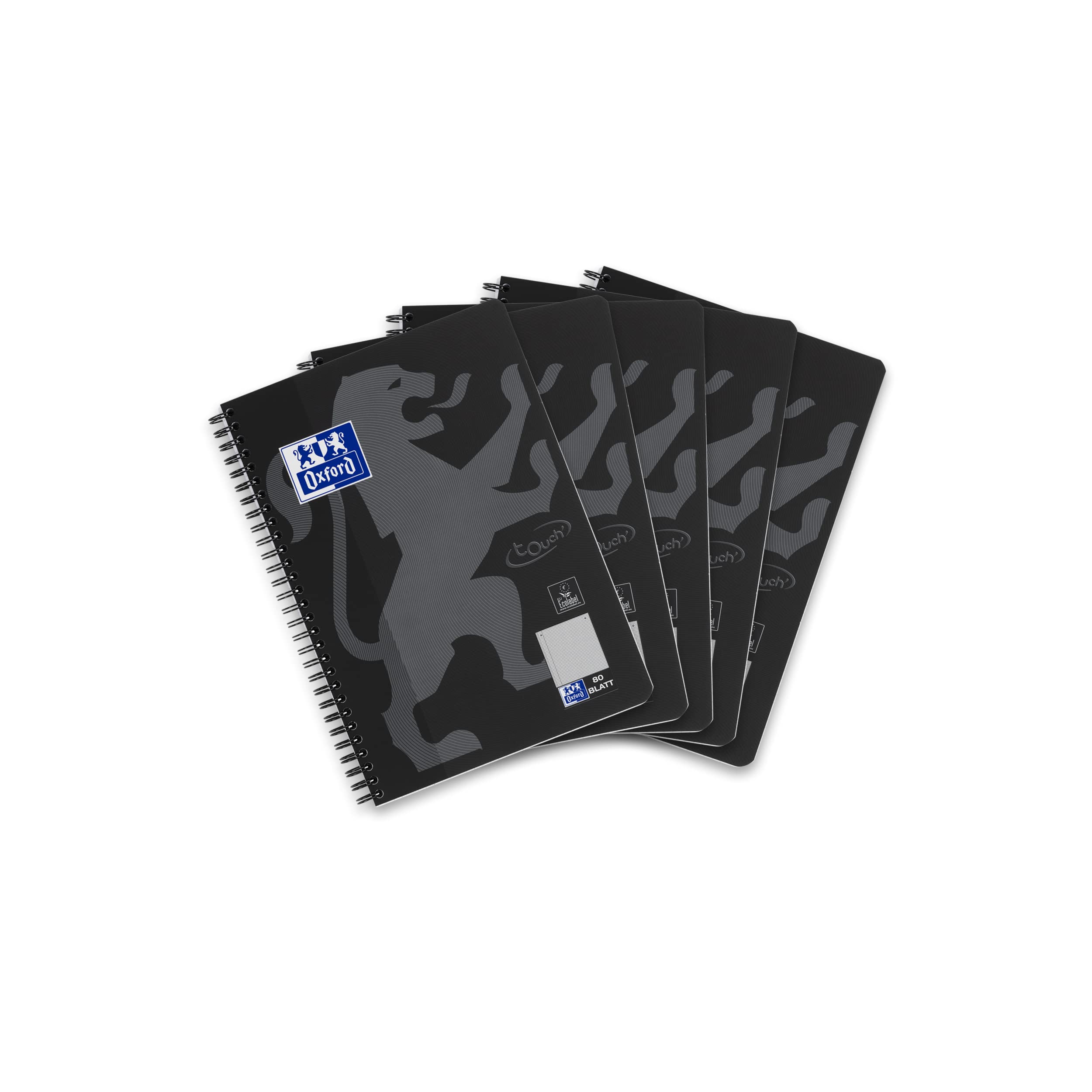 oxford-touch-collegeblock-b5-kariert-schwarz-160-seiten-5-st-ck image 1