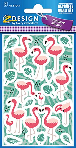 avery-zweckform-57043-z-design-deko-sticker-flamingo-bl-tter-36-st-ck image 5
