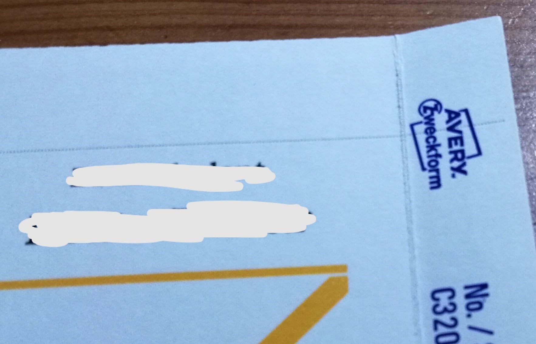 Druck ok, Perforation sichtbar