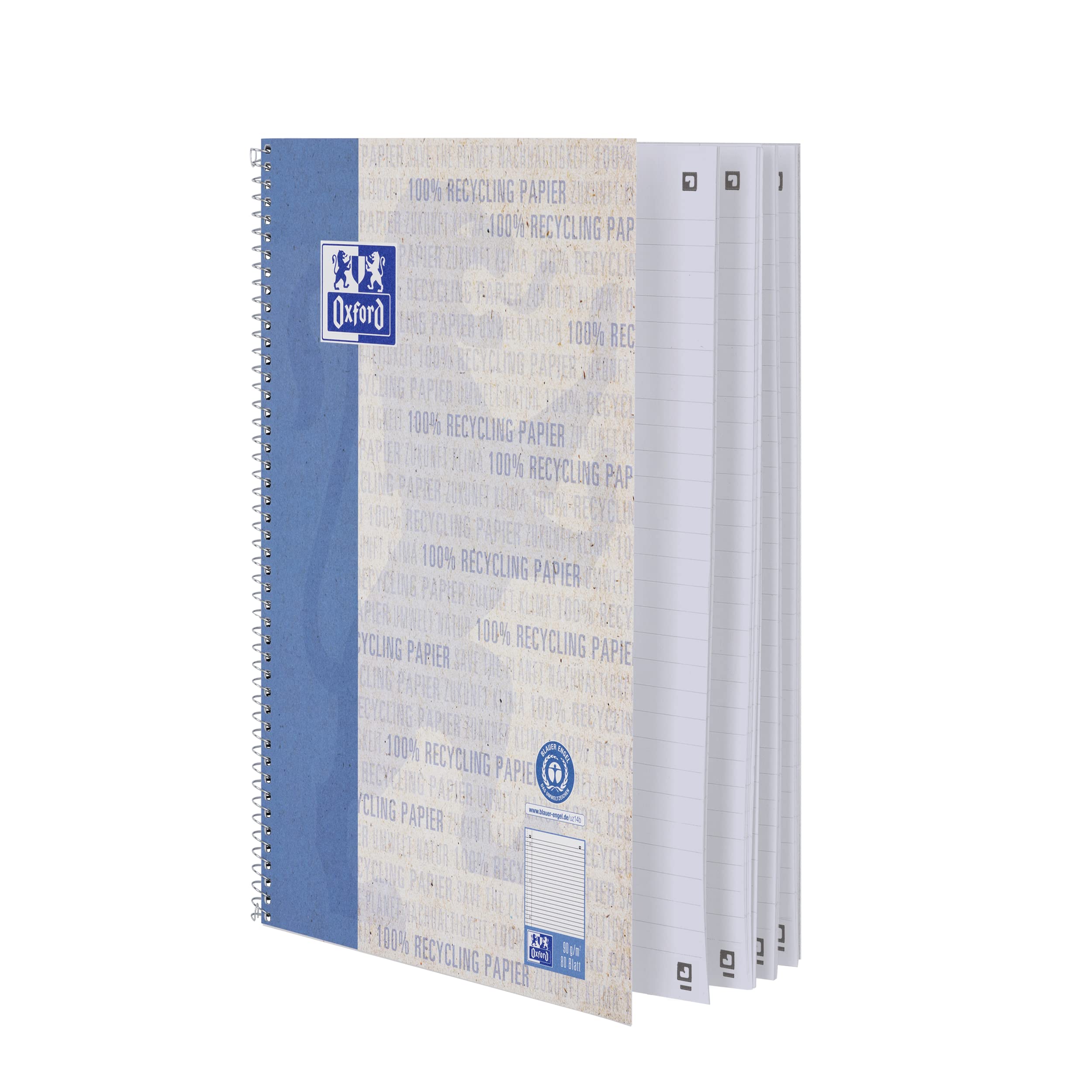 oxford-recycling-collegeblock-a4-liniert-mit-rand-links-80-blatt-10-st-ck image 4