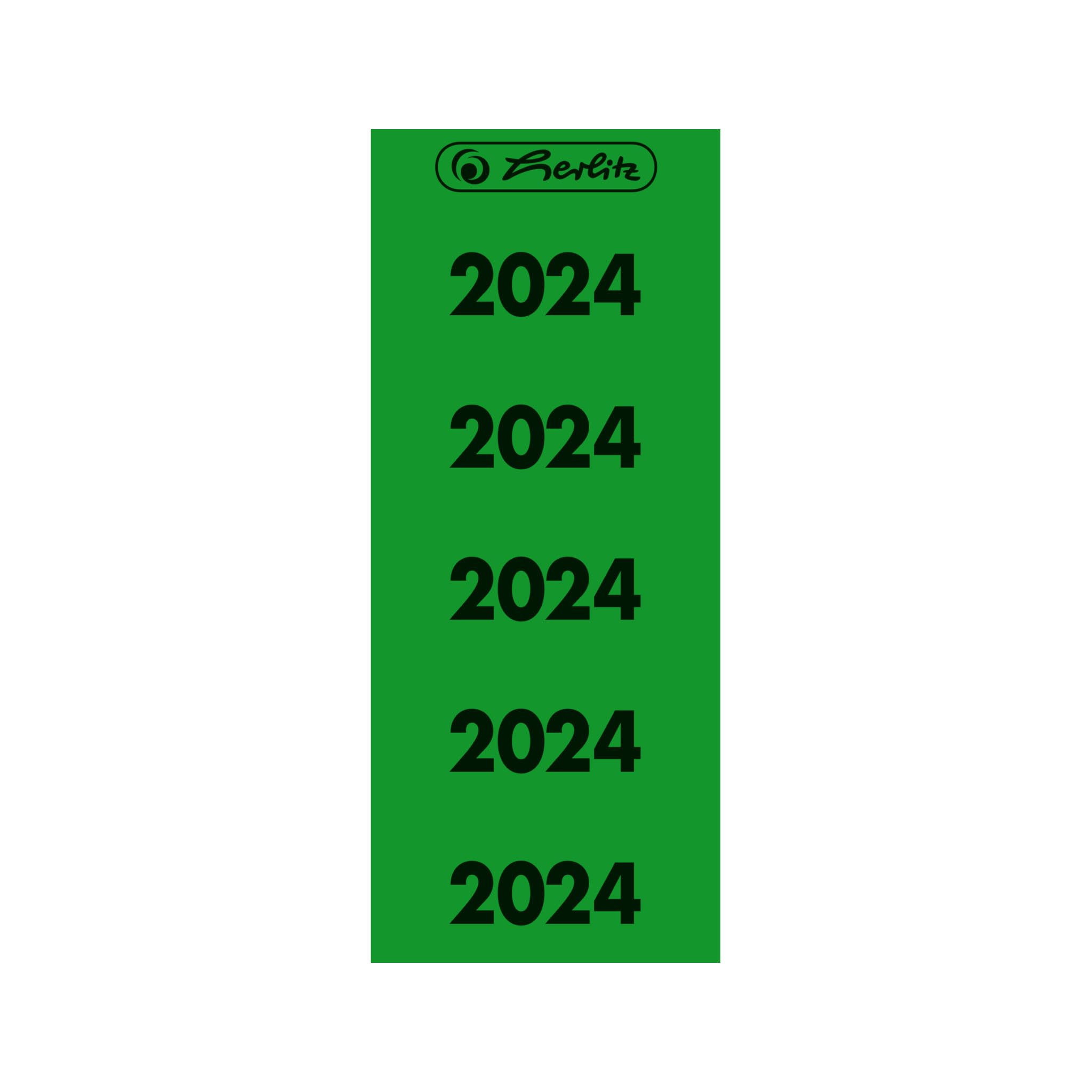 herlitz-ordnerr-cken-etiketten-jahreszahlen-2024-gr-n-selbstklebend-50er-pack image 1