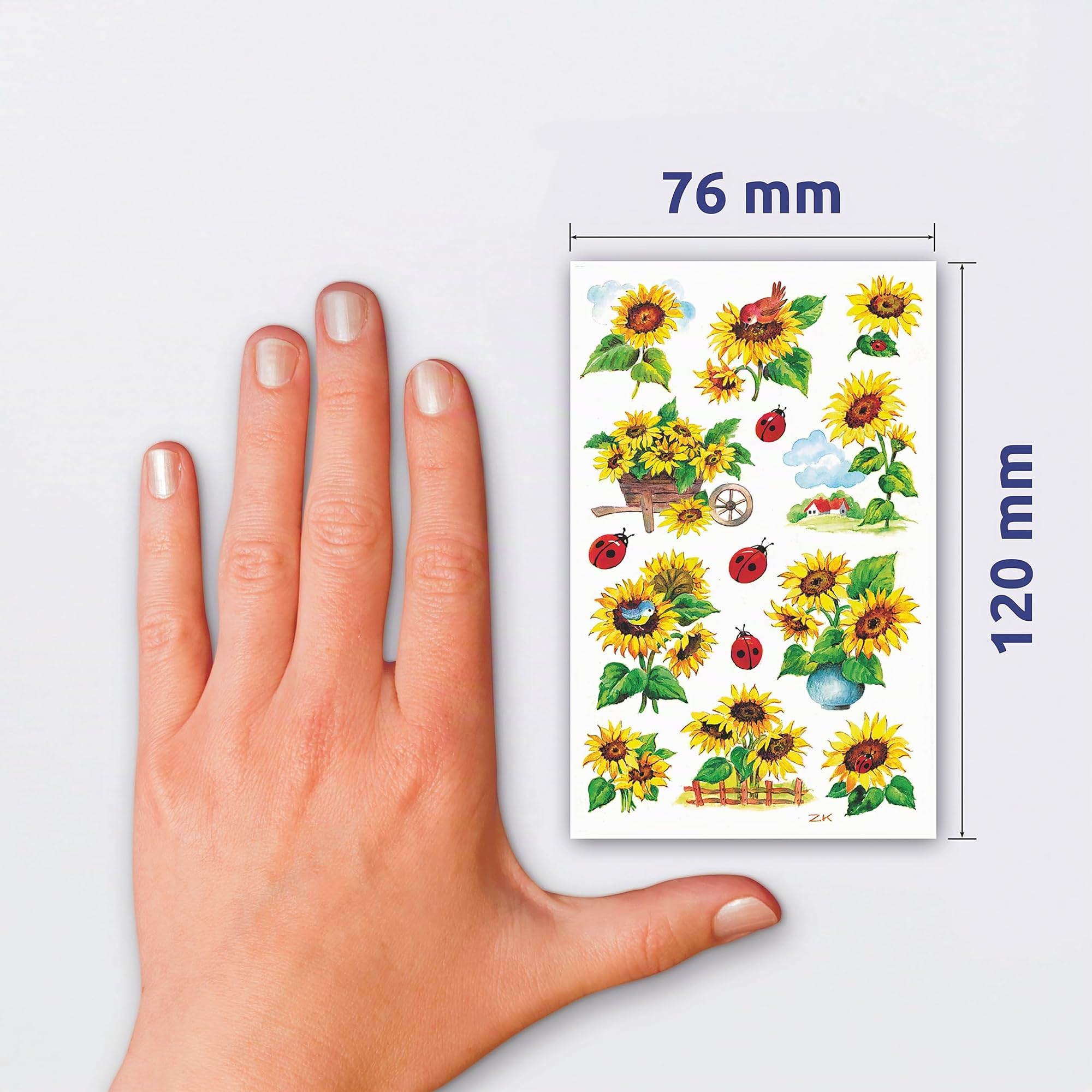 avery-zweckform-z-design-54171-deko-sticker-sonnenblumen-mit-glitzer-28-st-ck image 3
