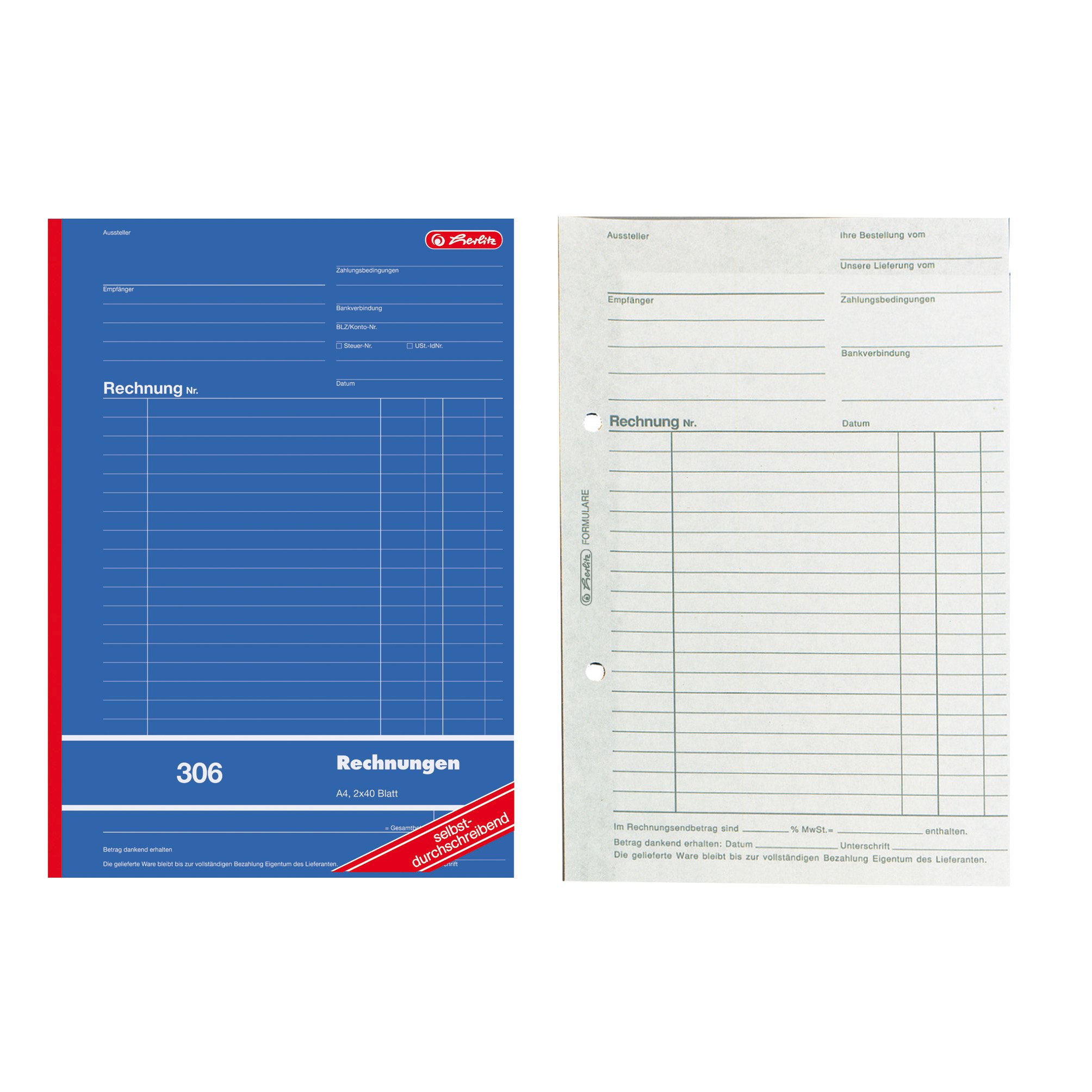 herlitz-306-rechnungsbuch-a4-2x40-blatt-selbstdurchschreibend image 1