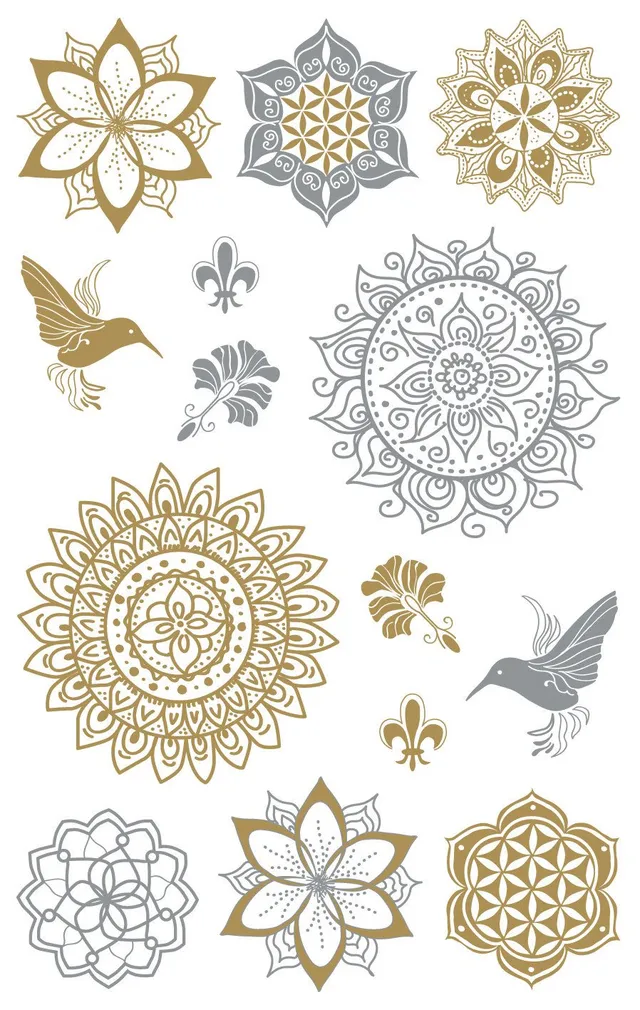 avery-zweckform-55657-z-design-sticker-mandala-silber-gold-14-st-ck image 1