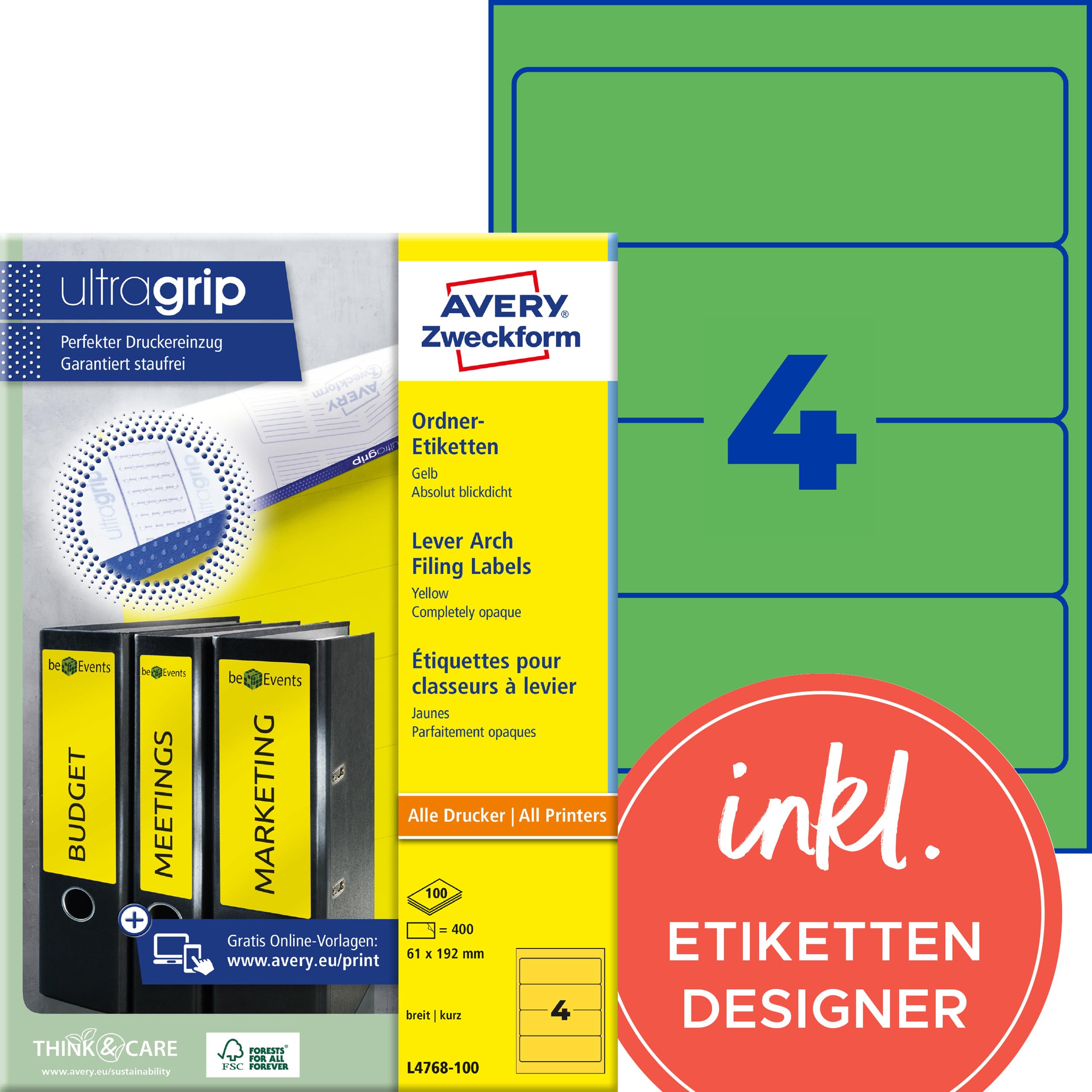 avery-zweckform-l4768-100-ordnerr-cken-etiketten-61x192-mm-gr-n-400-st-ck image 1