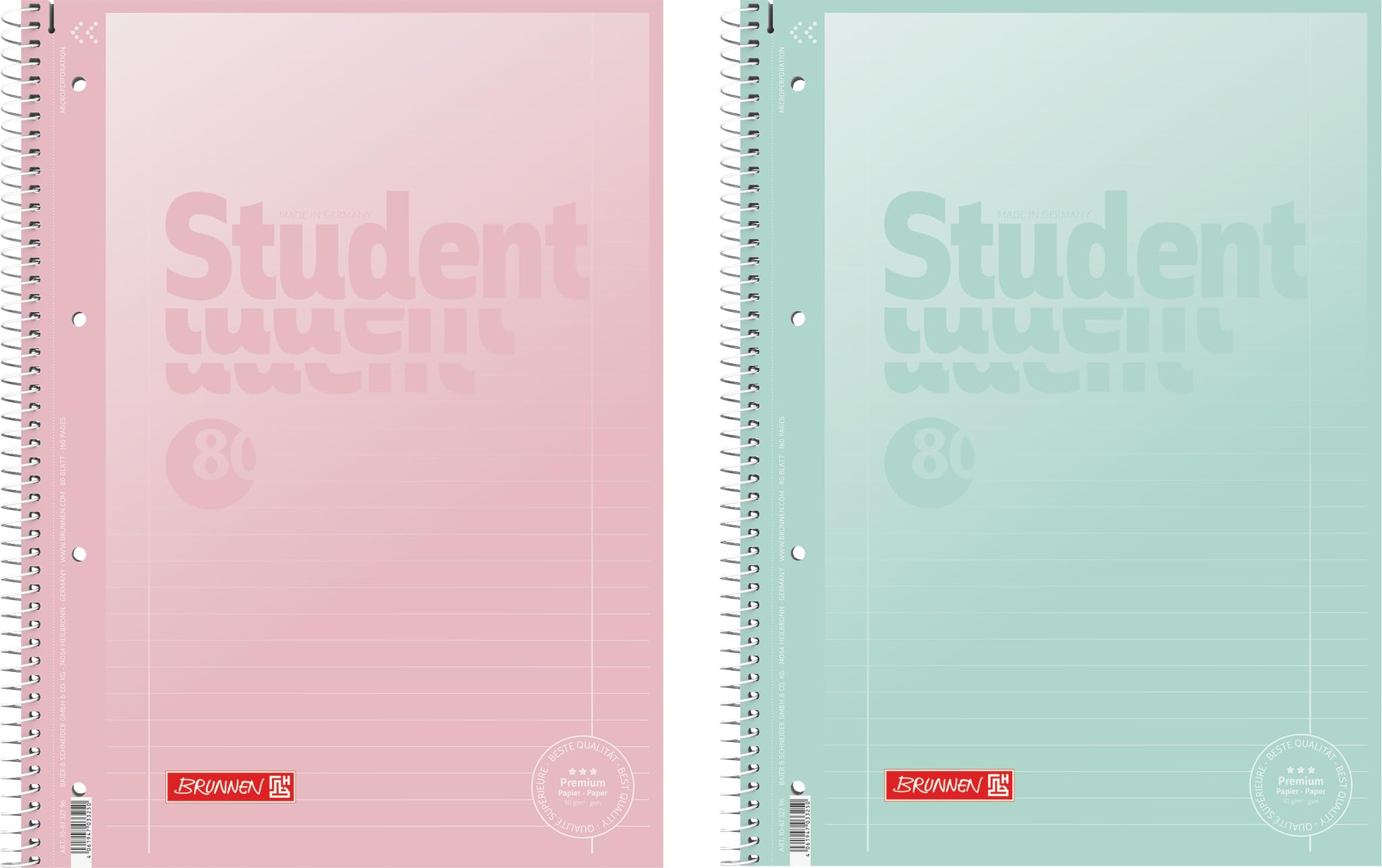 brunnen-collegeblock-premium-student-pastell-a4-liniert-80-blatt image 1