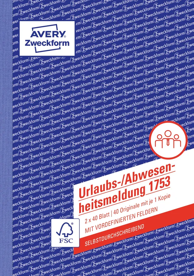 avery-zweckform-1753-urlaubs-abwesenheitsmeldung-a5-wei-gelb image 1