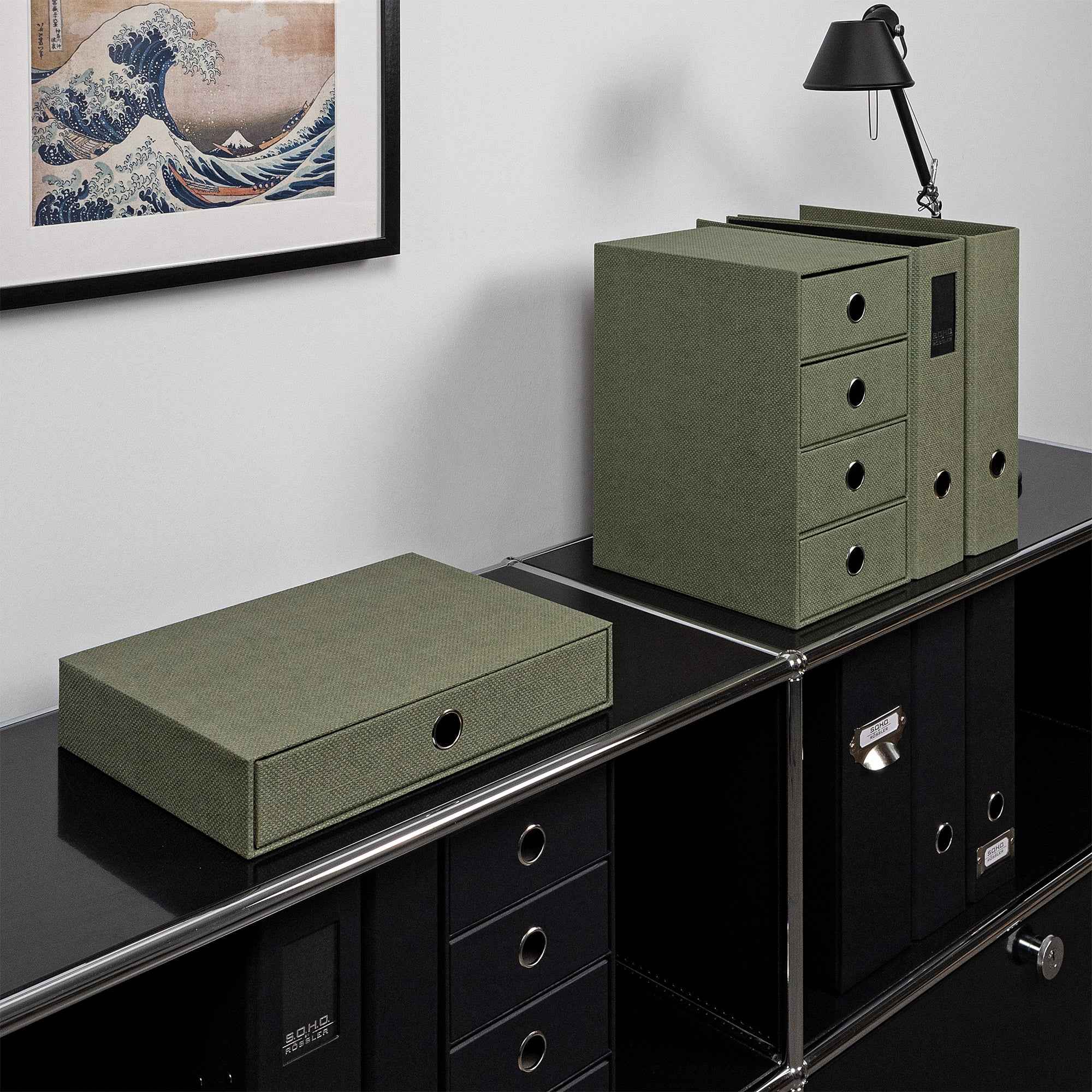 r-ssler-s-o-h-o-schubladenbox-a4-querformat-1-fach-salbei-gruen image 3