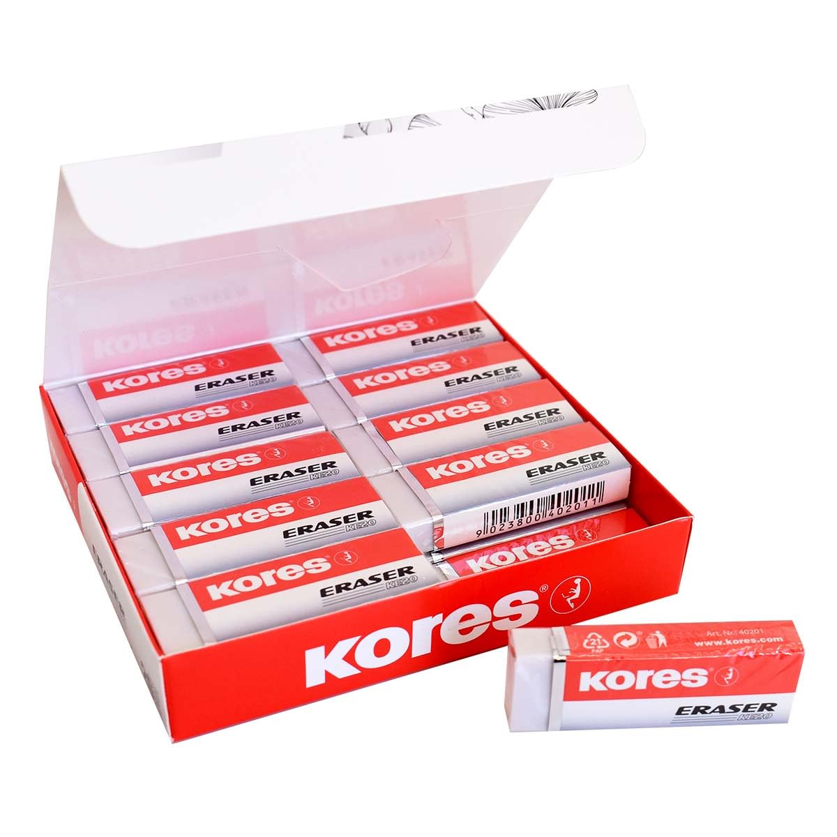 kores-ke-20-radiergummi-wei-pvc-60-x-21-x-10-mm-20-st-ck image 1